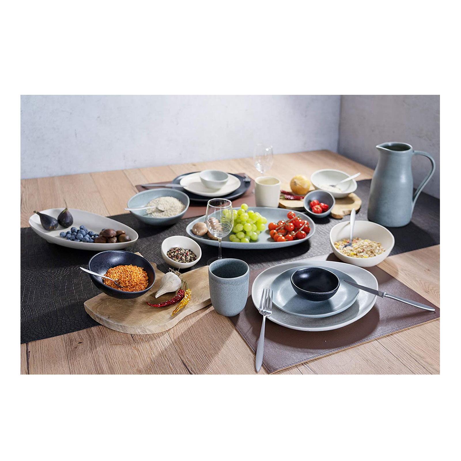 Creatable, 22743, Serie PIETRA, Geschirrset, Suppenteller 6 teilig, Steinzeug