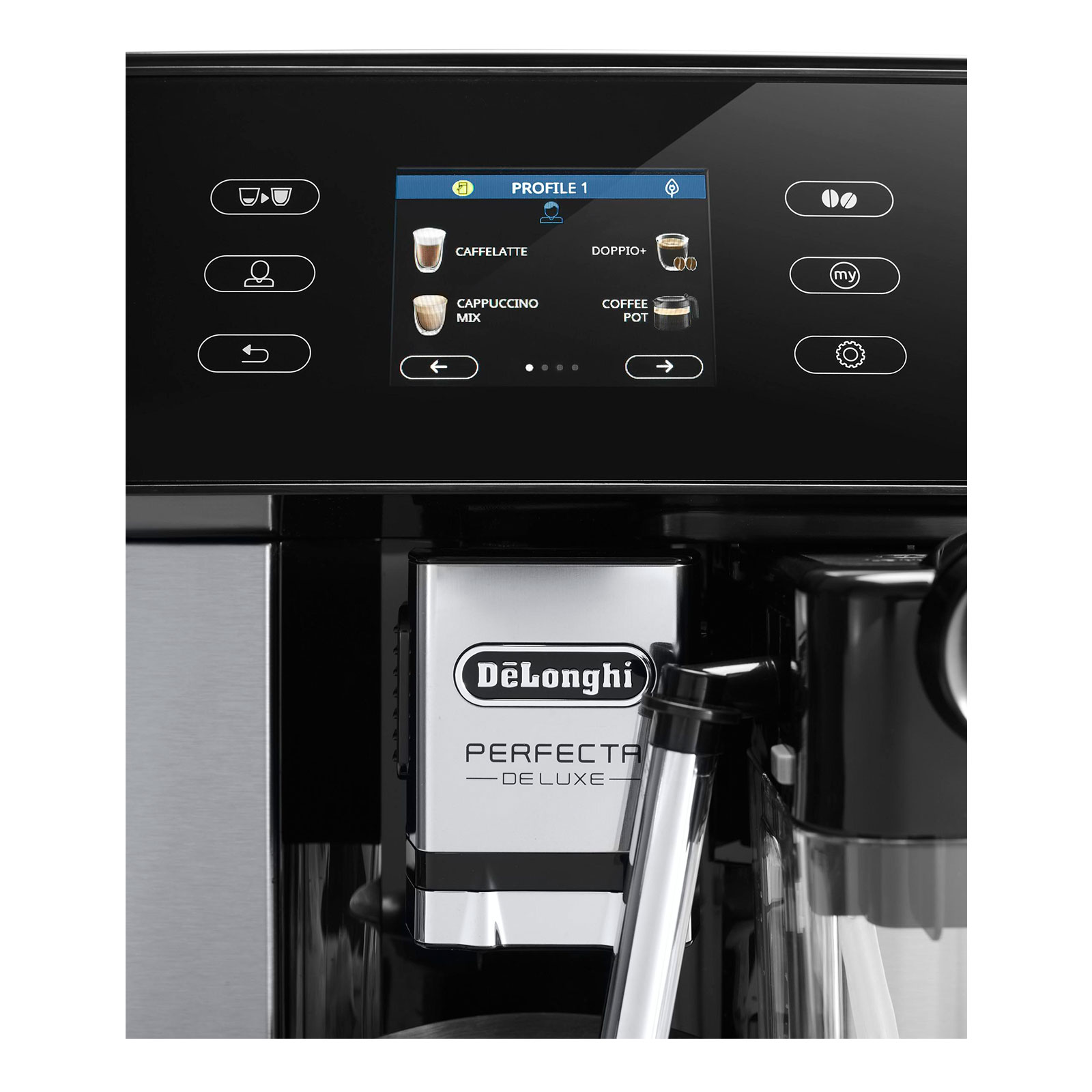 DeLonghi ESAM 460.80.MB PERFECTA DELUXE Kaffeevollautomat inkl Kaffeekanne Edelstahl / schwarz
