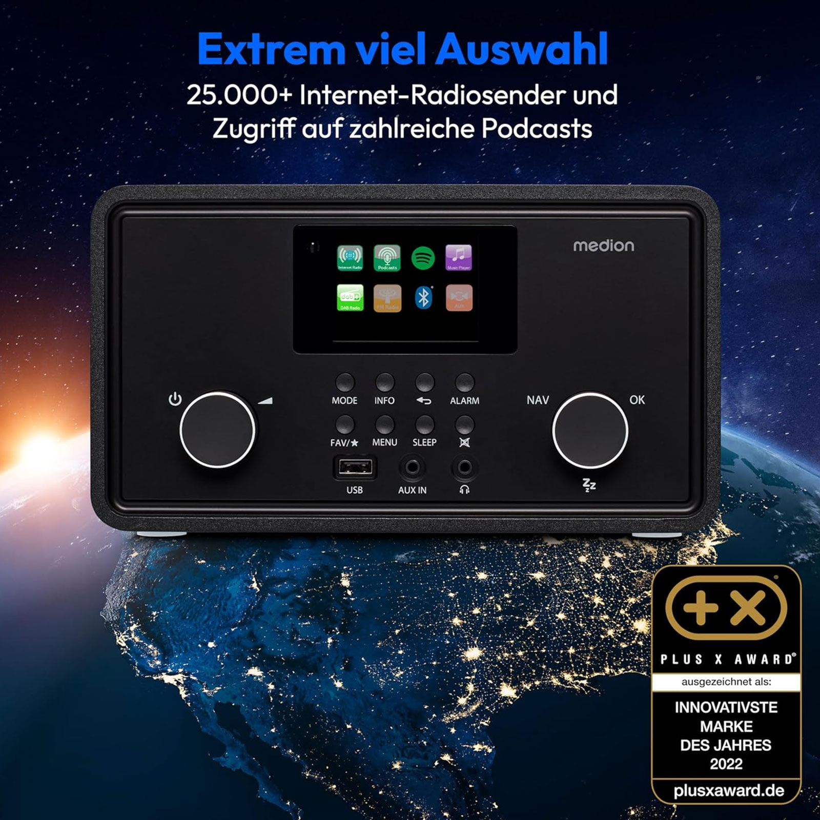 Medion Internetradio MD88069 Internetradio schwarz
