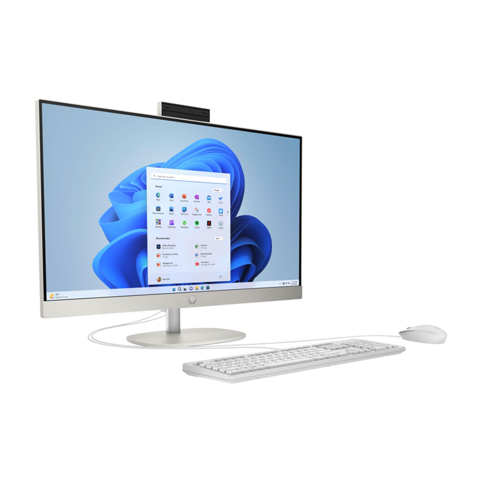 HP 27-cr0655ng, Weiß, 27 Zoll, Full HD, IPS, AMD Ryzen 5 7520U, 16 GB, 1 TB SSD