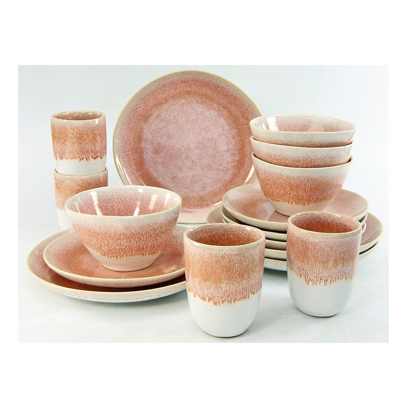 CreaTable, 20248, Serie Aquarius PINK, Geschirrset, Kombiservice 16 teilig