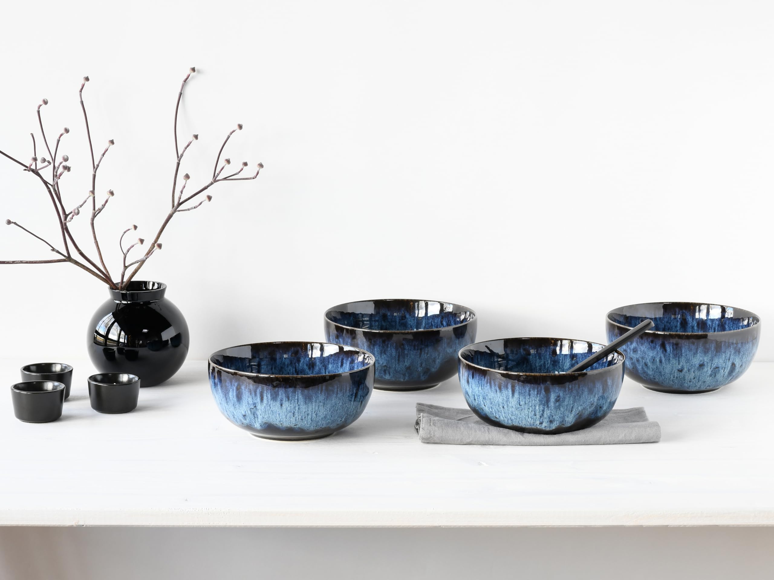 CreaTable, 21910, Serie Allround Magic Blue, 4-teiliges Geschirrset für 4 Personen