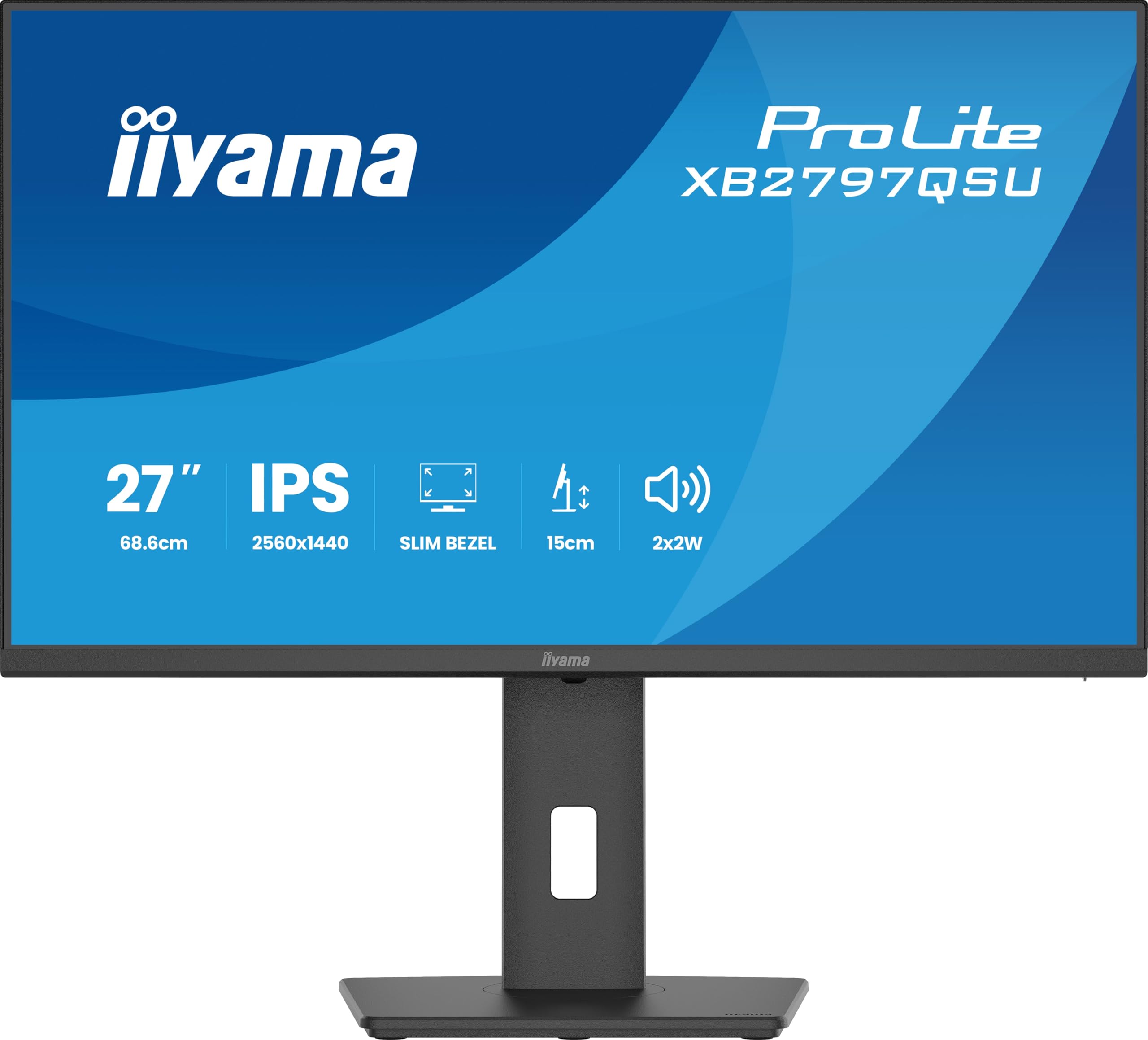 iiyama ProLite XB2797QSU-B1, Schwarz, 27 Zoll, QHD, IPS, 75 Hz, 1 ms HDMI