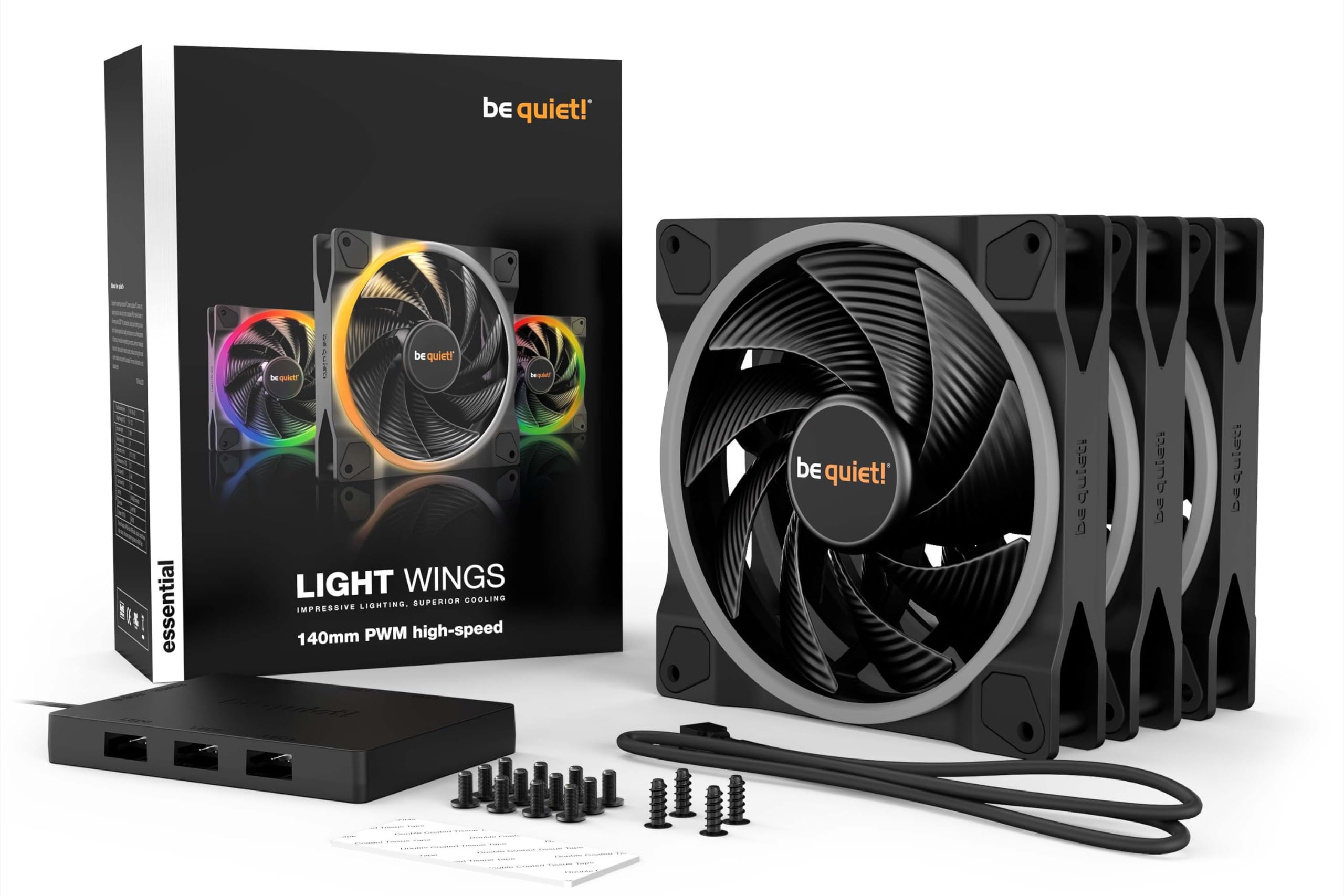 be quiet! Light Wings 140mm PWM high-speed Triple Pack Lüfter