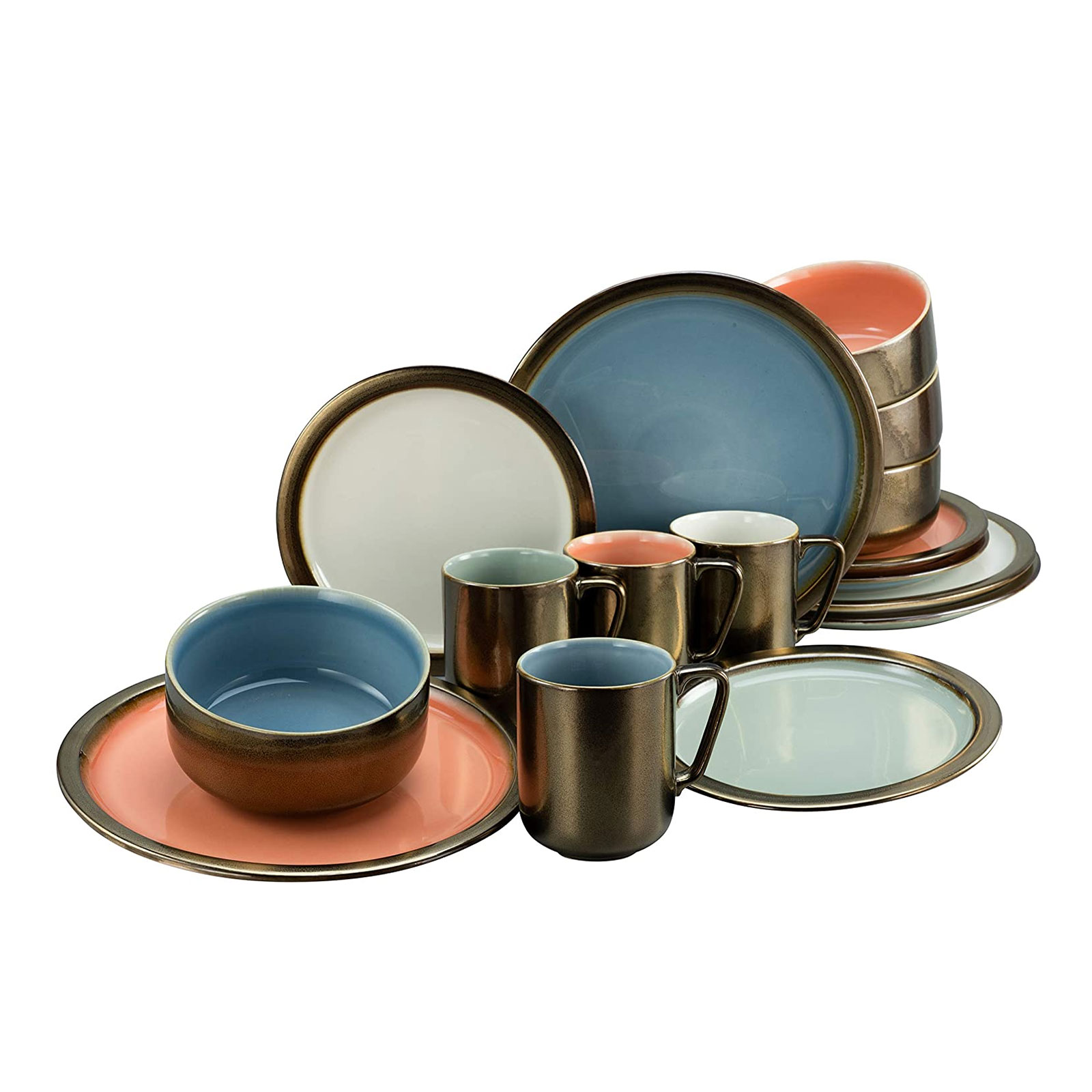 CreaTable, 22974, Serie RUSTIKAL - Collection, Geschirrset, Kombiservice 16 teilig