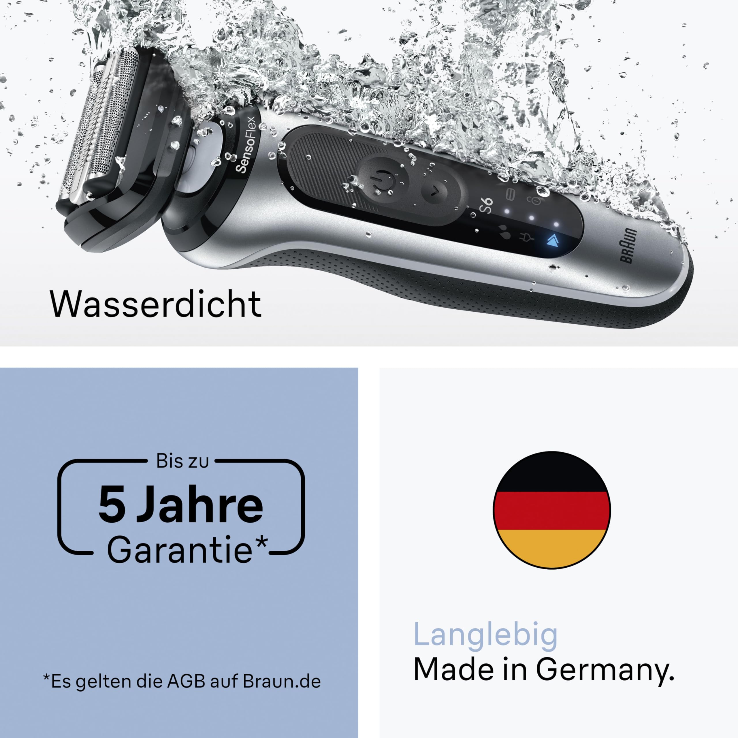 BRAUN Series 6 Elektrorasierer 62-S7650cc Herrenrasierer Bodygroomer Barttrimmer