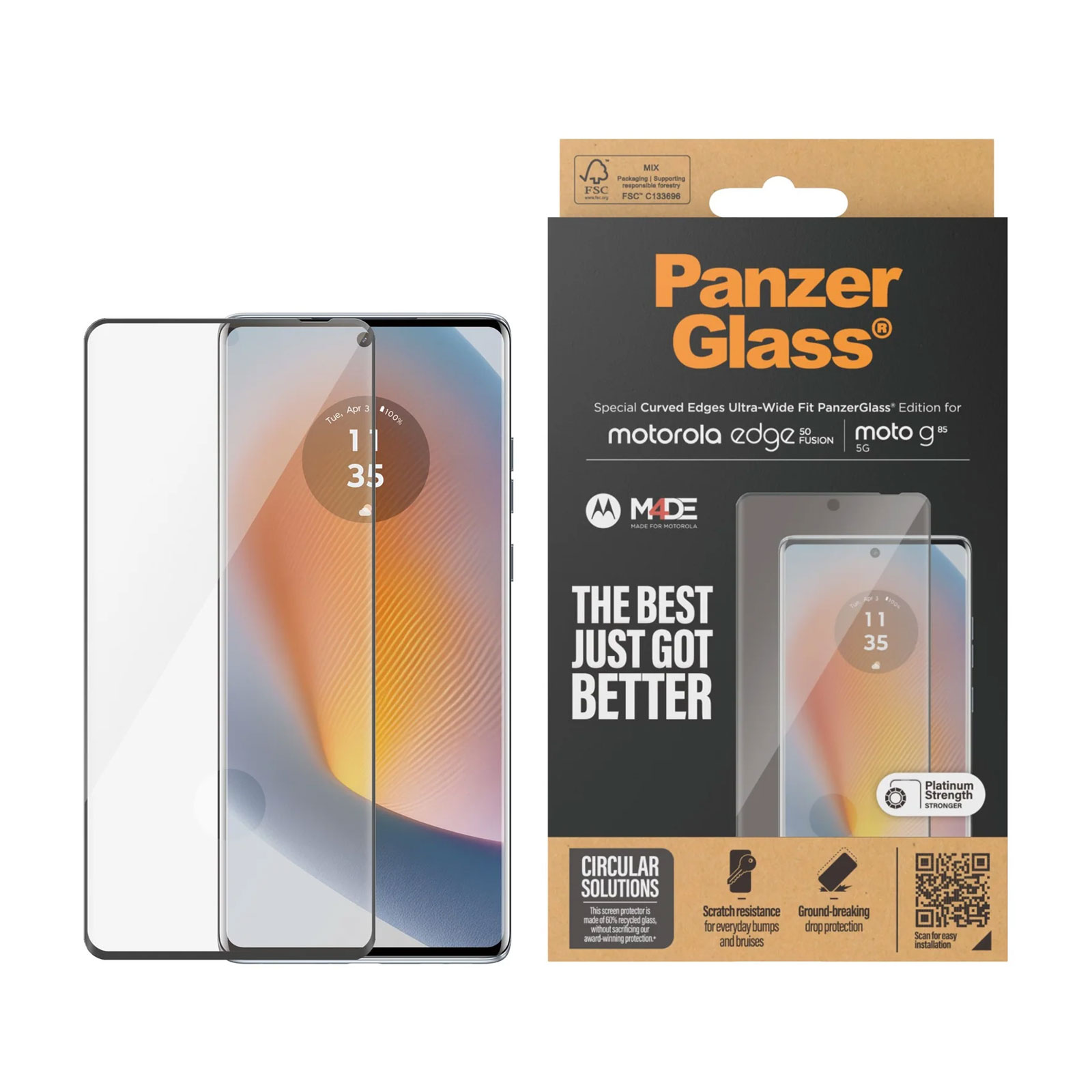 PanzerGlass Screen Protector Motorola moto g34 5G | Ultra-Wide Fit