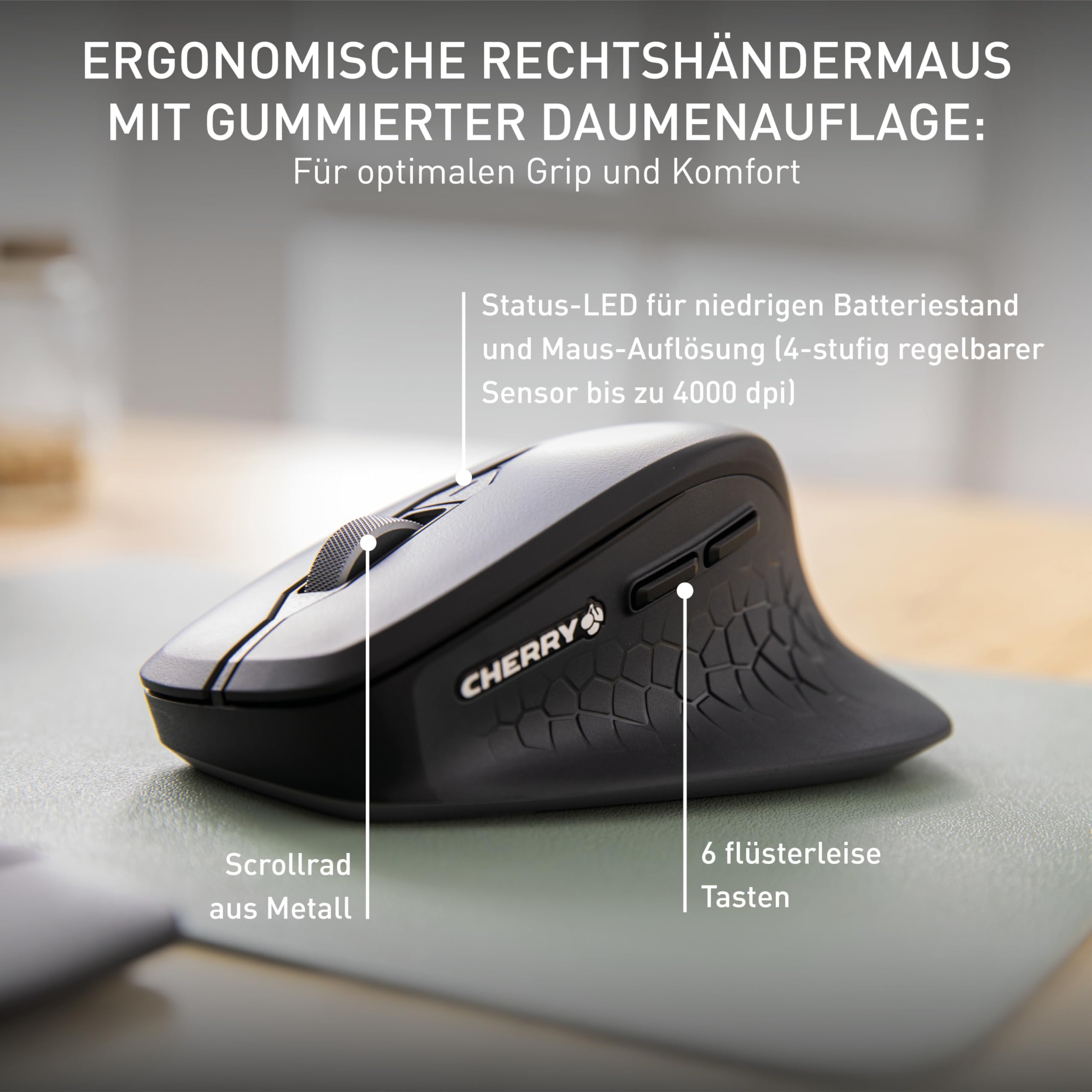 CHERRY Stream Desktop Comfort, Kabelloses Tastatur-Maus-Set
