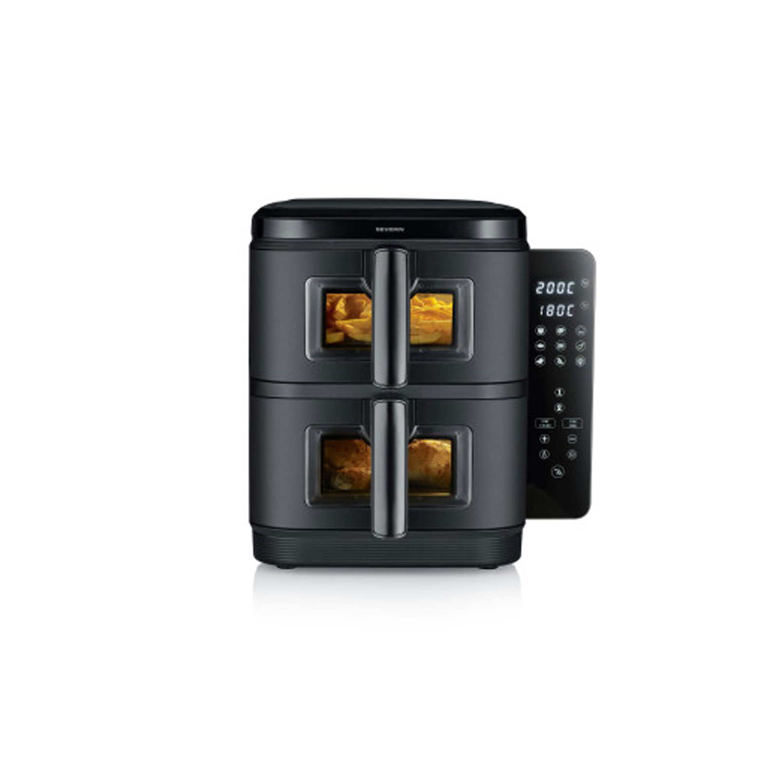 SEVERIN FR 2468 Doppel-Heißluftfritteuse (2x 5,5 l Fassungsvermögen, 2600 Watt, Timer, 9 Programme)