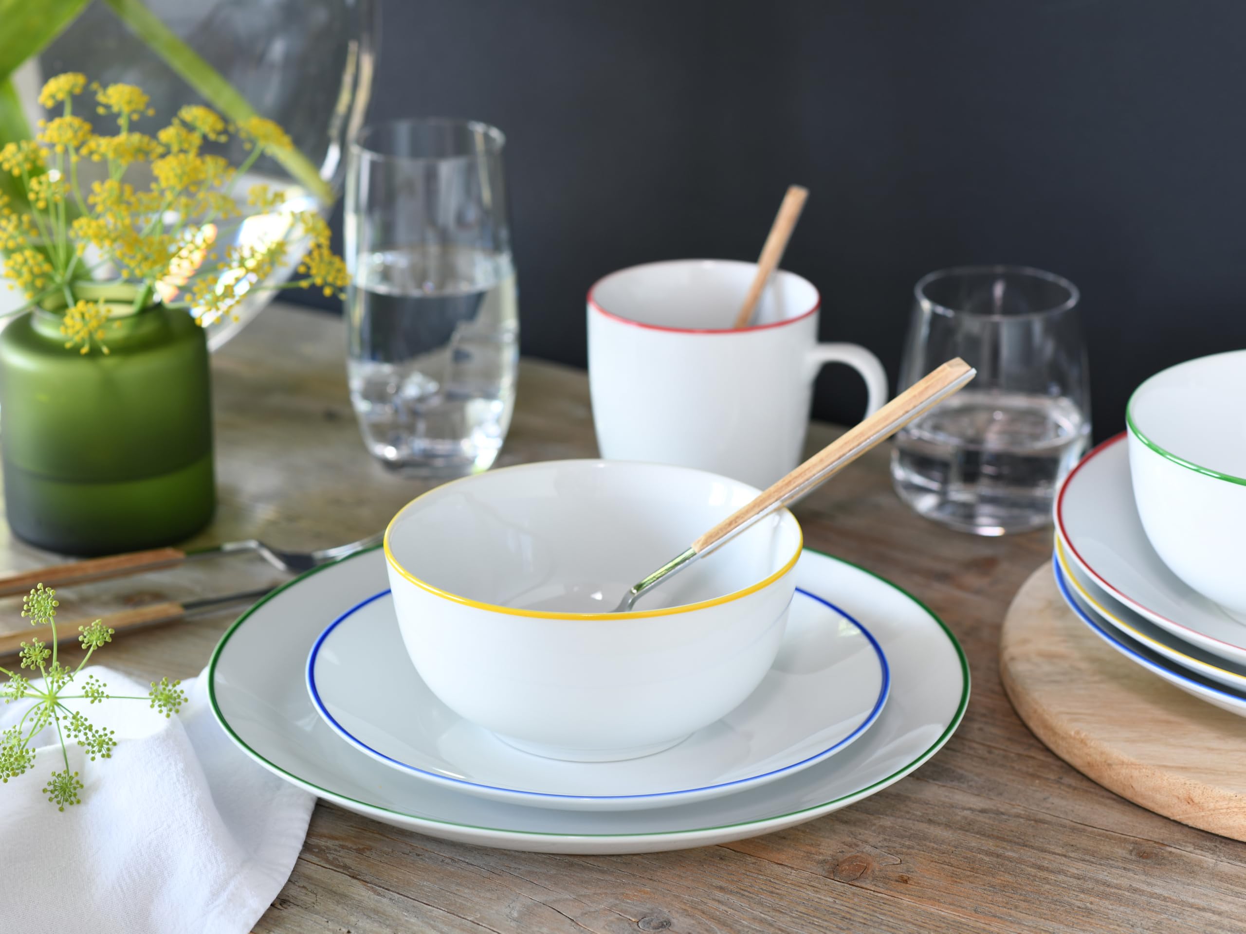 CreaTable Kombiservice 24055 Serie Luna Color Line 20-tlg 4 Personen