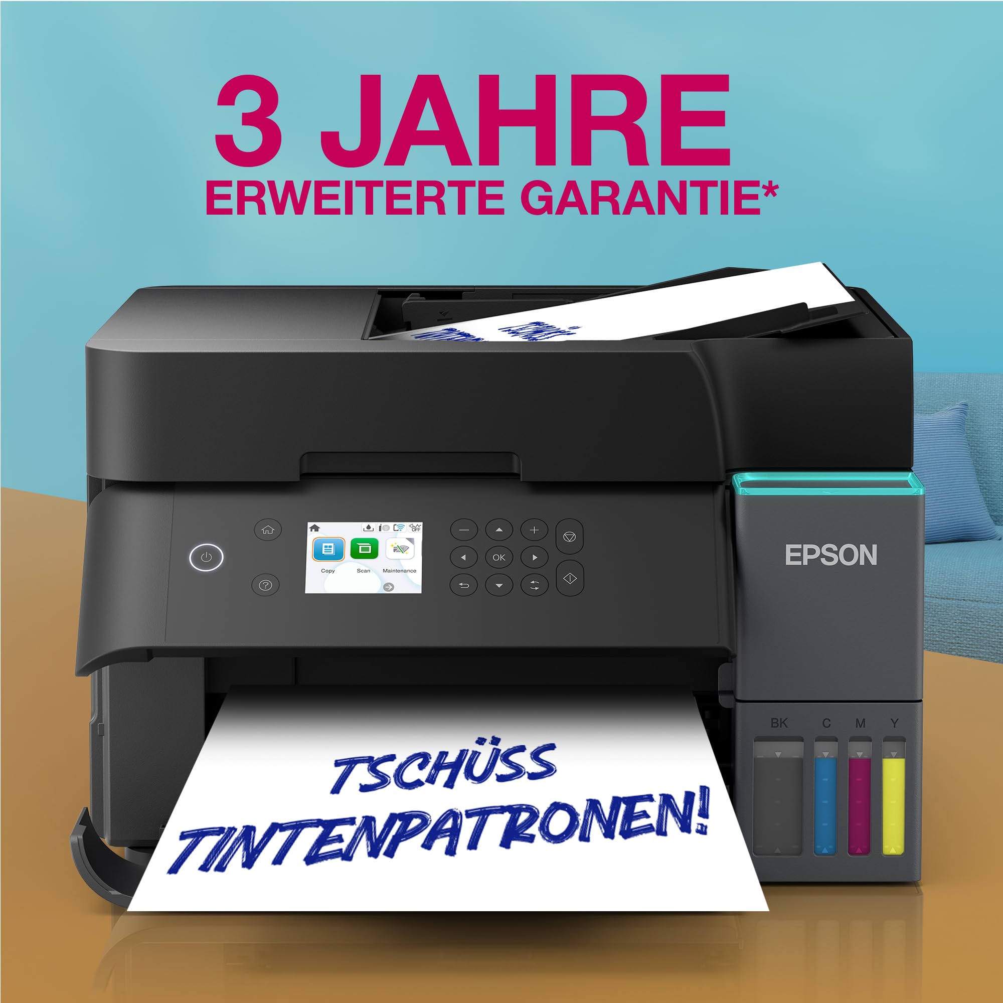 Epson EcoTank ET-3950 / ET-3956 A4-Multifunktionsdrucker mit Wi-Fi & AirPrint Tintentank