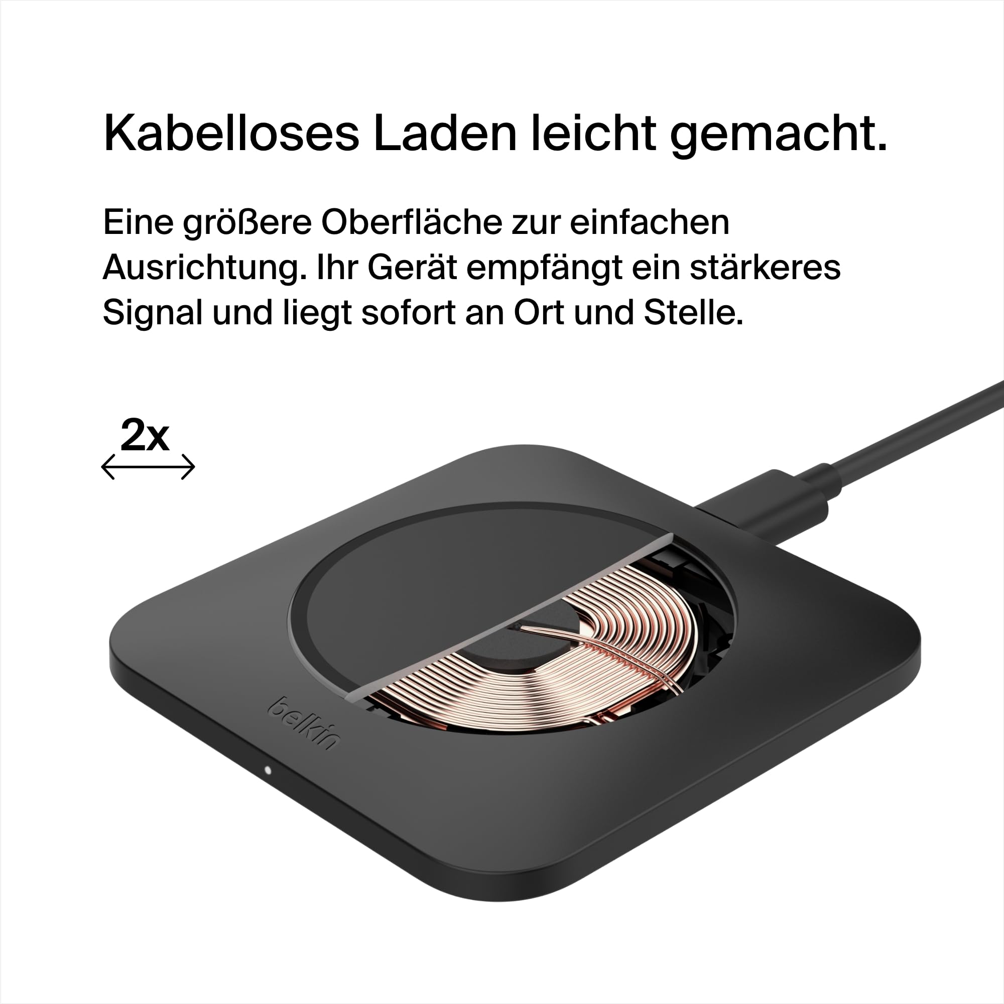 Belkin BoostCharge Pro kabelloses, induktives Universal Easy Align Ladepad, 15-W