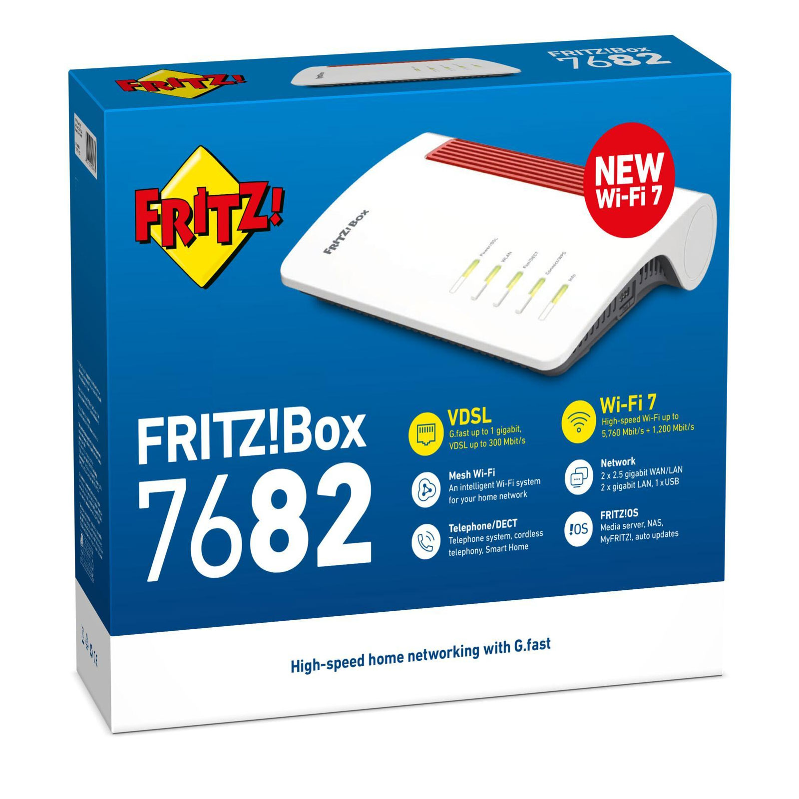 AVM FRITZ!BOX 7682 Router (Wi-Fi 7, VDSL, Mesh, 2,5-Gigabit-Lan)