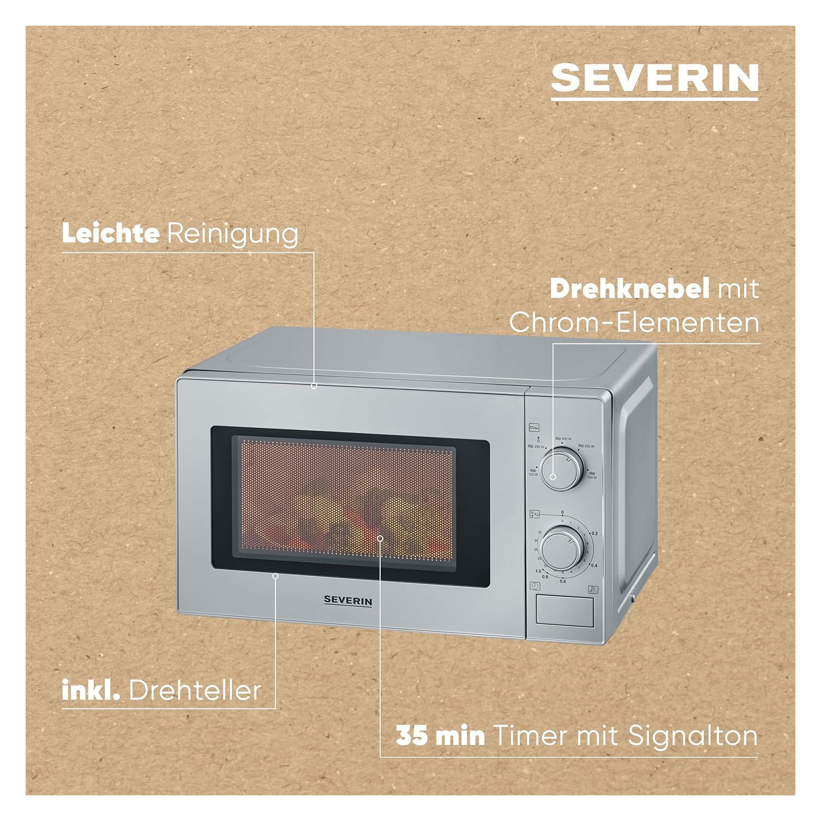 Severin MW 7899 Mikrowelle 20 Liter Auftaufunktion 700 Watt