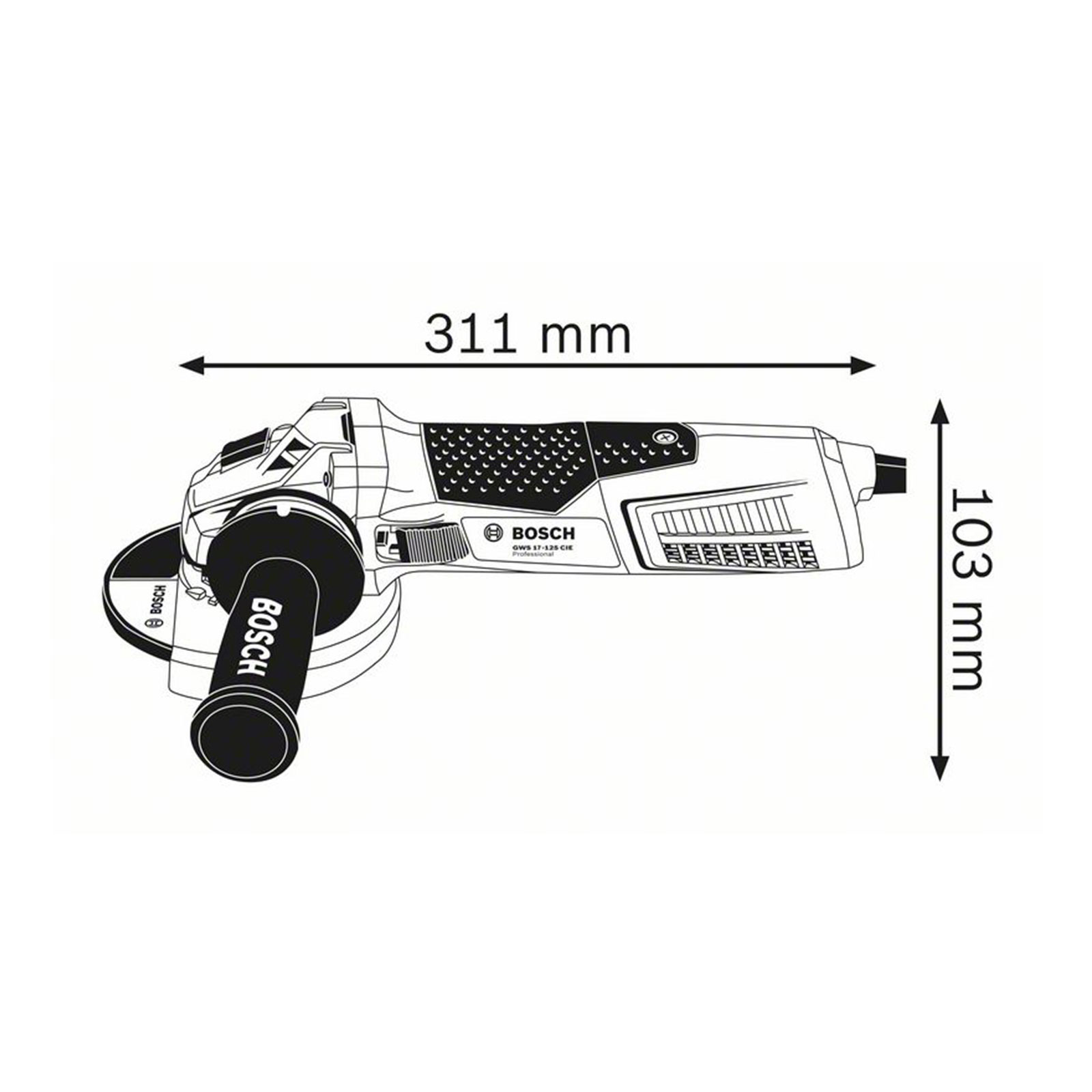 Bosch Professional GWS 17-125 CIE Koffer Elektrischer Winkelschleifer