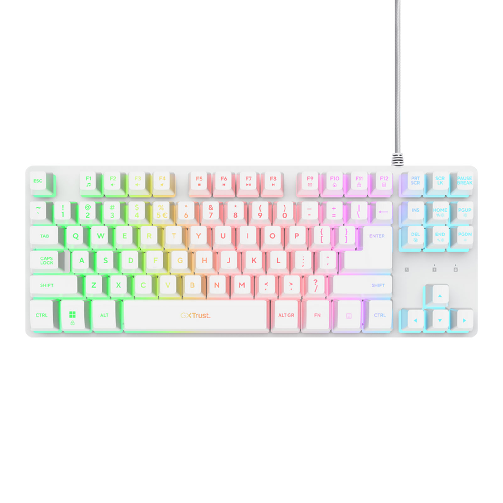 Trust GXT833PS Thado Tastatur mit TKL-Beleuchtung, Weiß DE Gaming-Tastatur