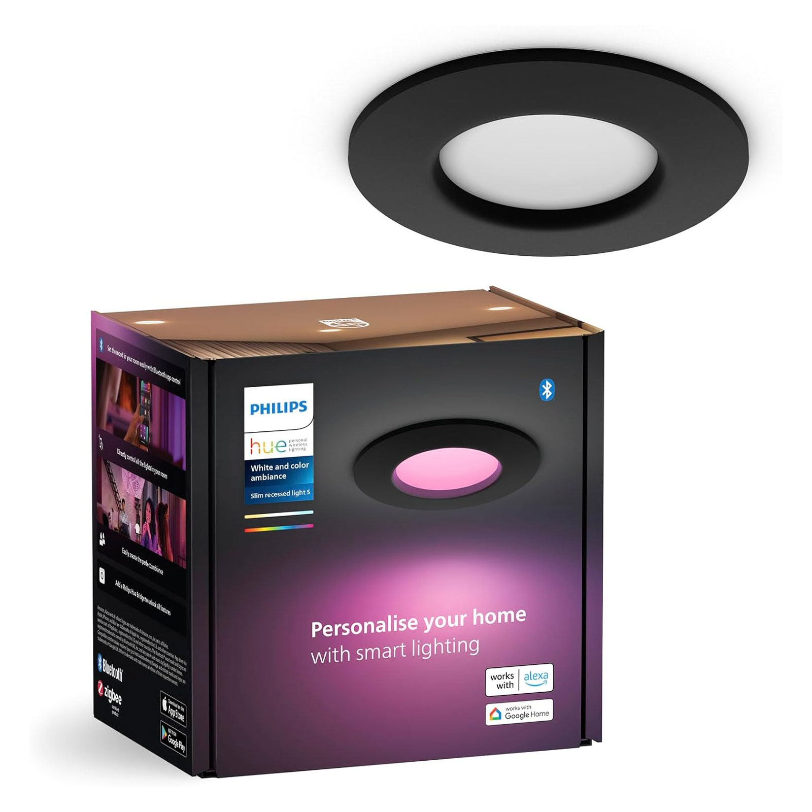 Philips Hue Slim Recessed 90mm LED Lampe