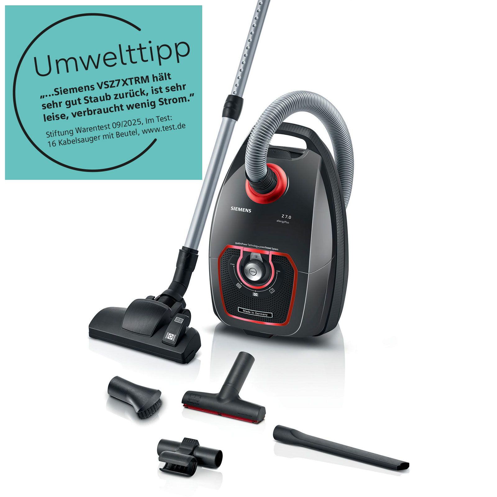 SIEMENS Z7.0 VSZ7XTRM Staubsauger mit Beutel  750 W