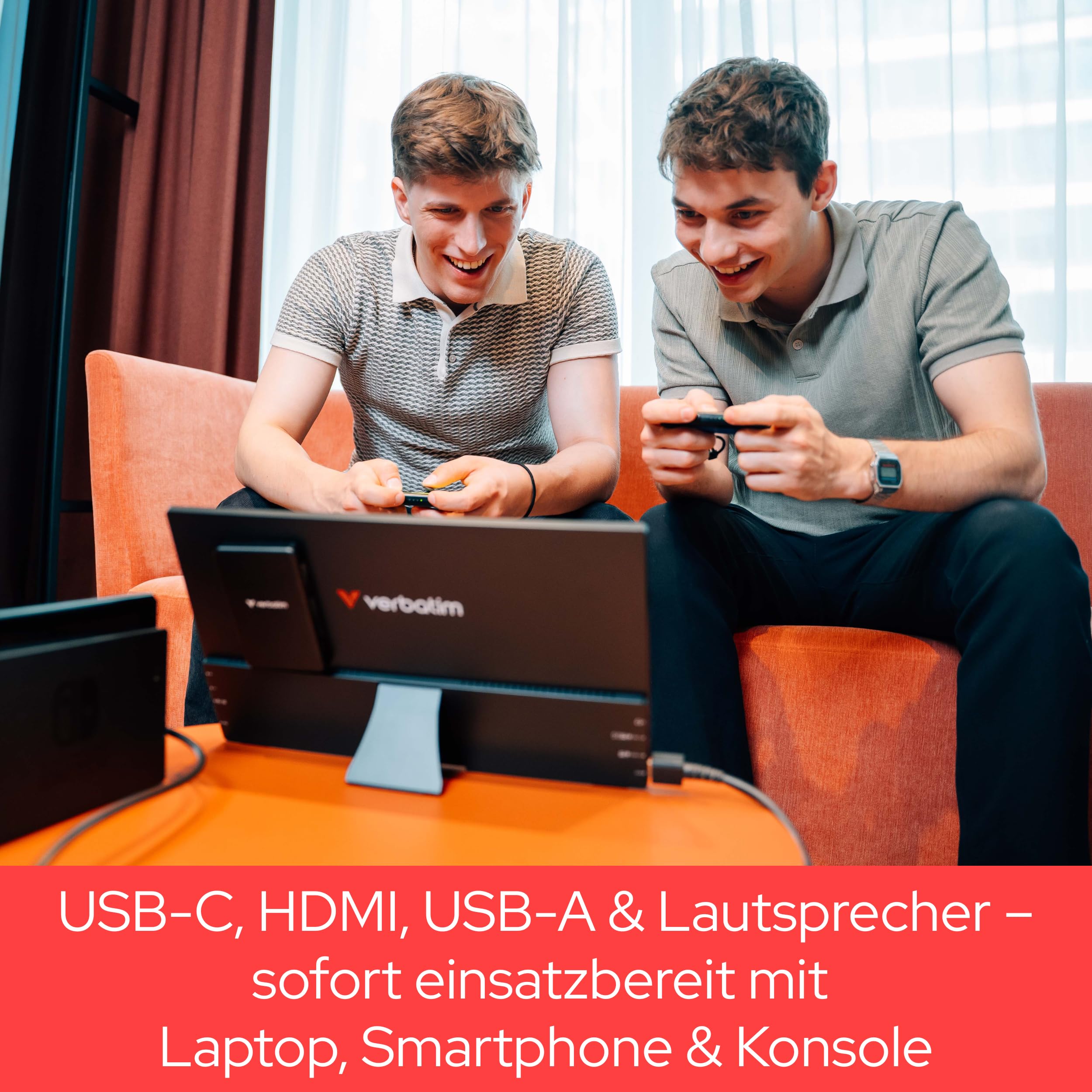 Verbatim PMT-14, Portable Touchscreen Monitor 14" aus Kunststoff mit Powerbank