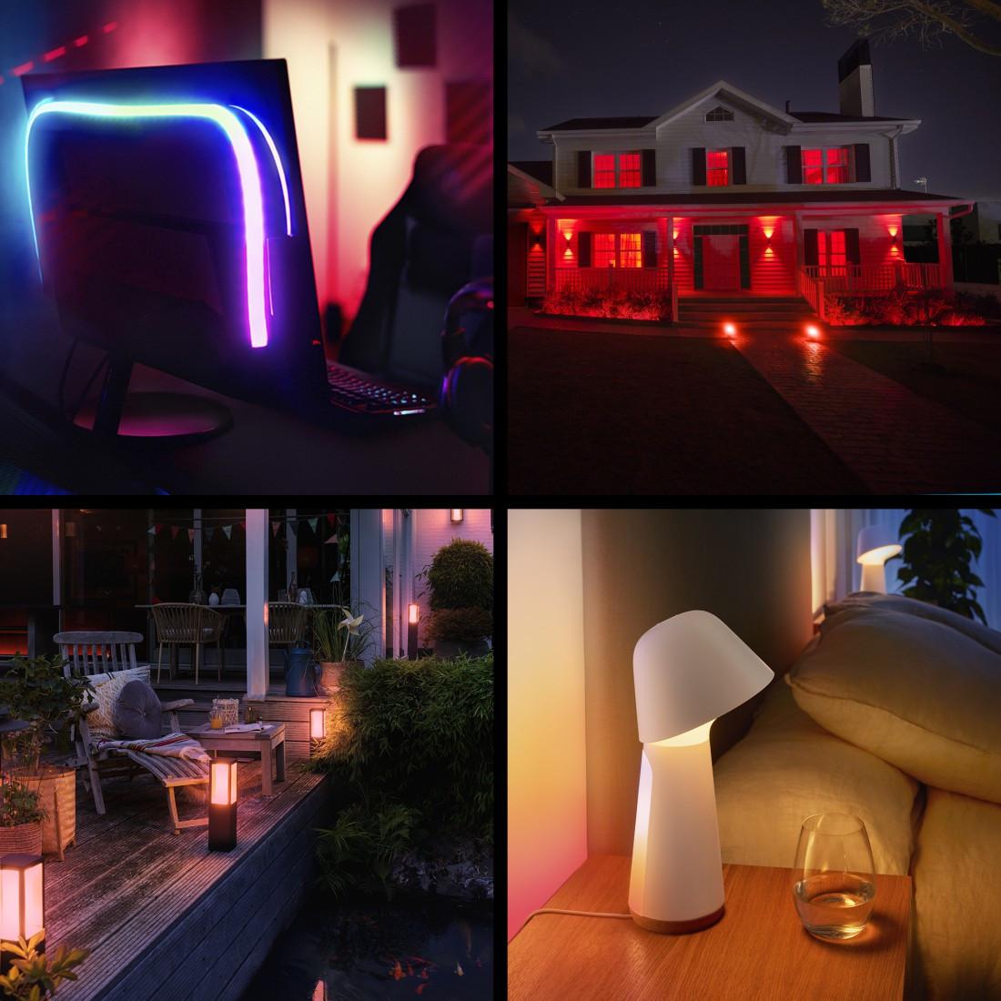 Philips Hue Starter Set "Essential White & Color Ambiance" LED, 3er-Pa+Bridge