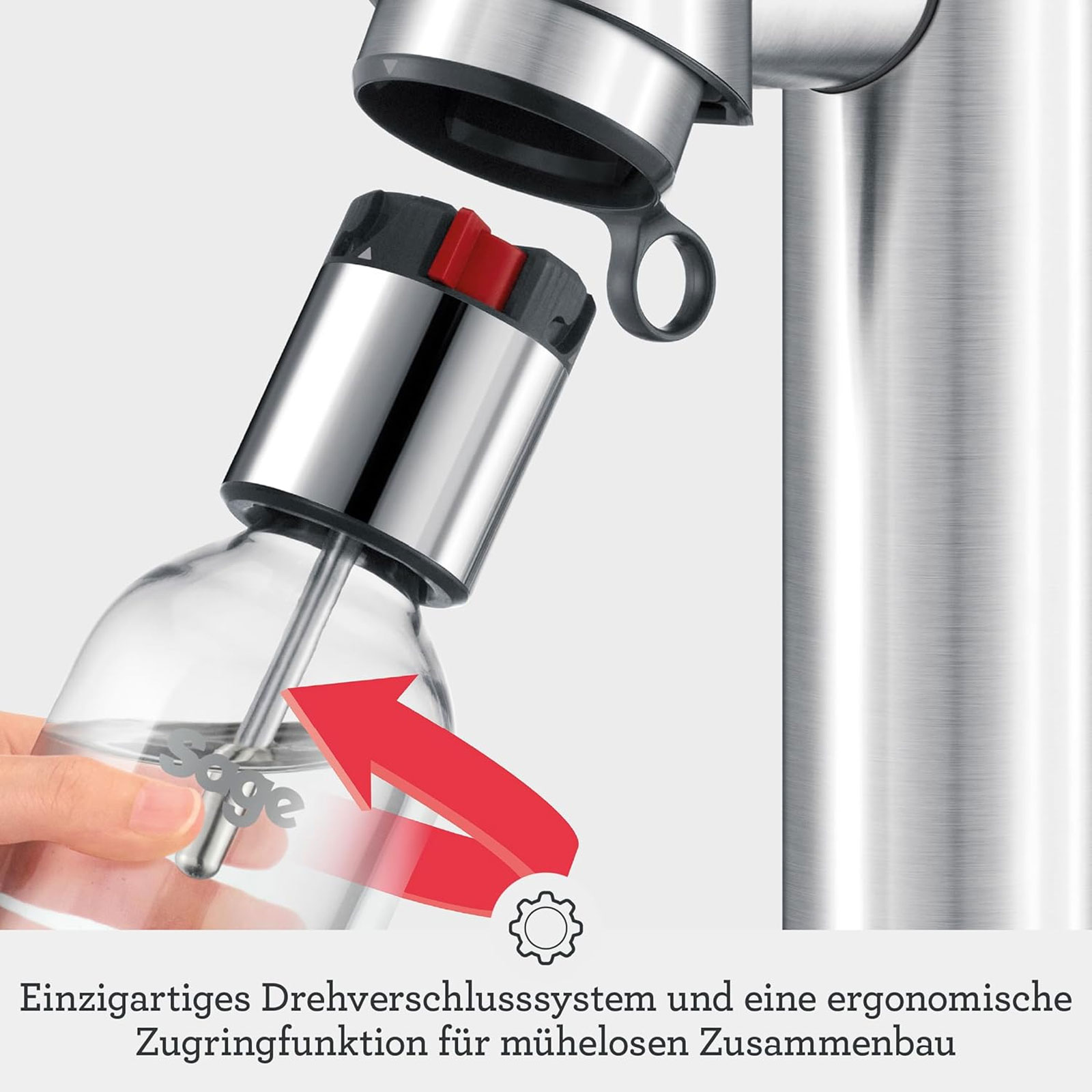 Sage the InFizz Fusion Gebürstetes Edelstahlgrau Trinkwassersprudler