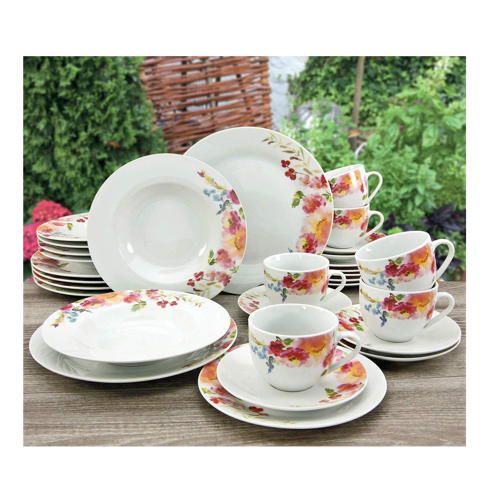 CreaTable, 20488, Serie FLOWER DREAMS, Geschirrset, Kombiservice 50 teilig