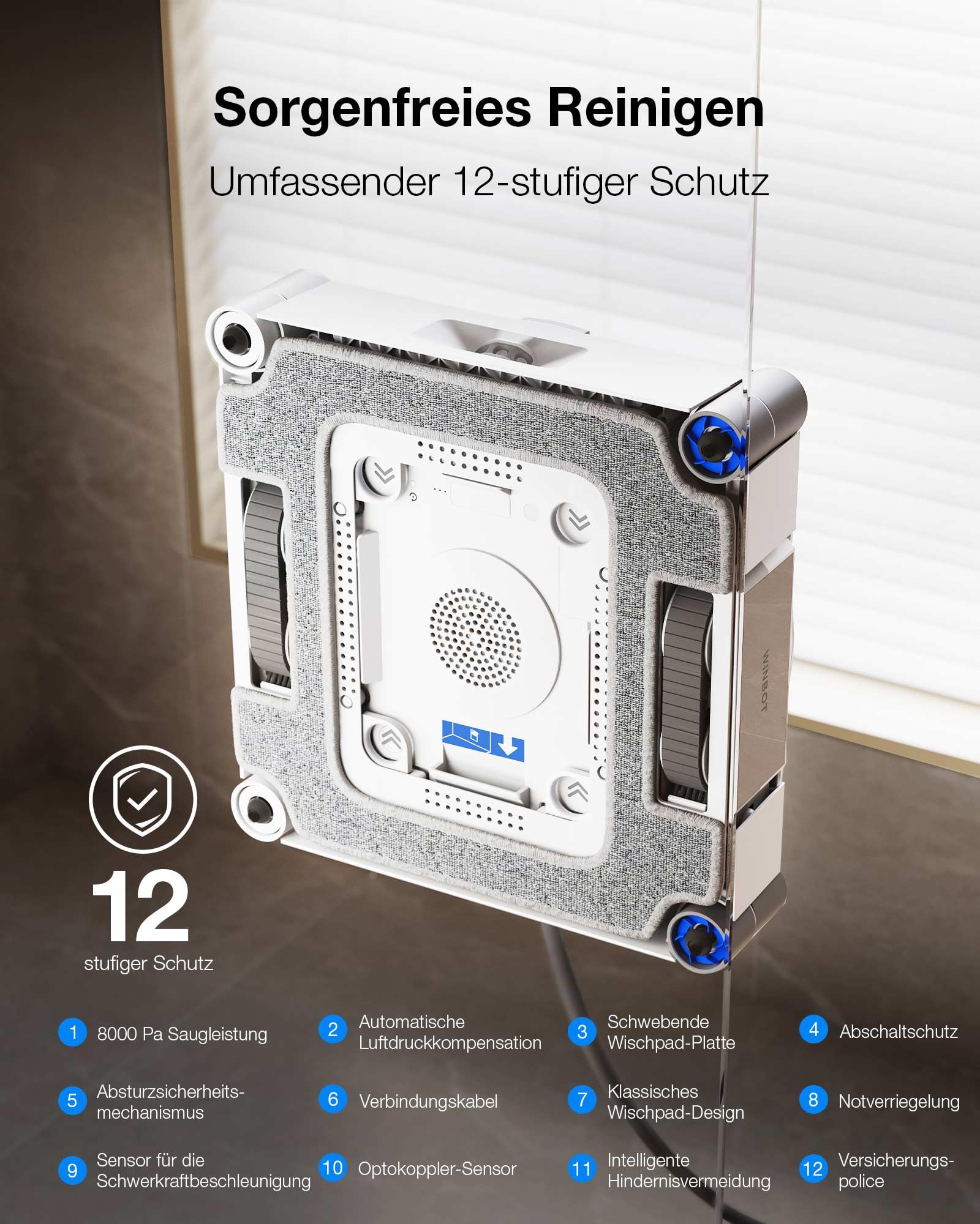 ECOVACS WINBOT W3 OMNI Fensterputzroboter mit Multifunktionsstation