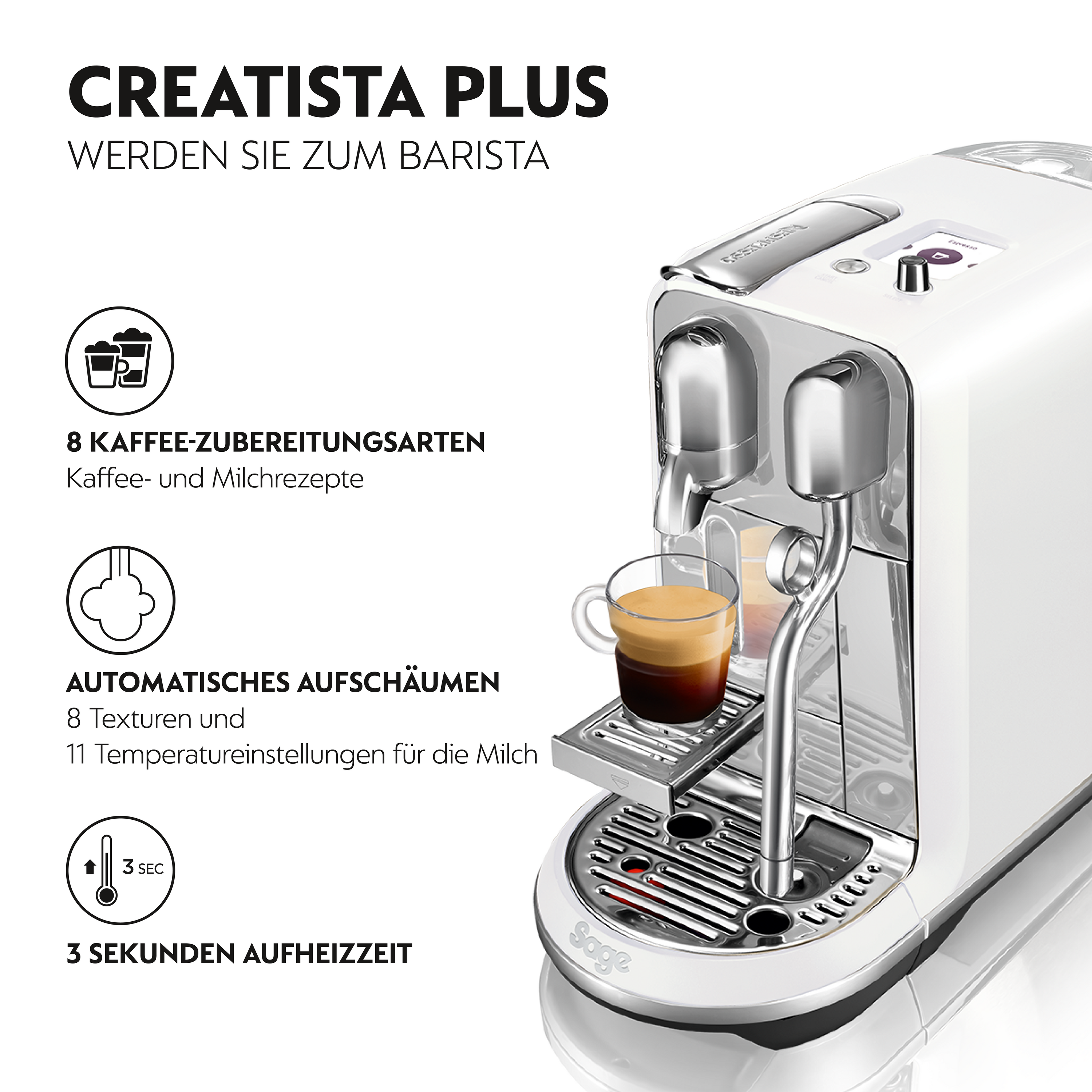 Sage The Creatista Plus Nespresso-Maschine Sea Salt