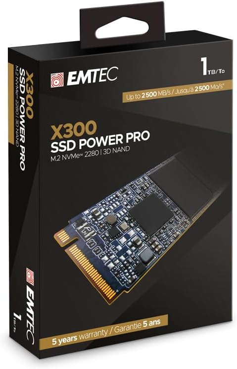 EMTEC X300 M.2 SSD Power Pro 1 TB NVMe PCIe 3.0 (ECSSD1TX300) EMTEC X300 M.2 SSD Power Pro 1 TB NVMe PCIe 3.0 (ECSSD1TX300)