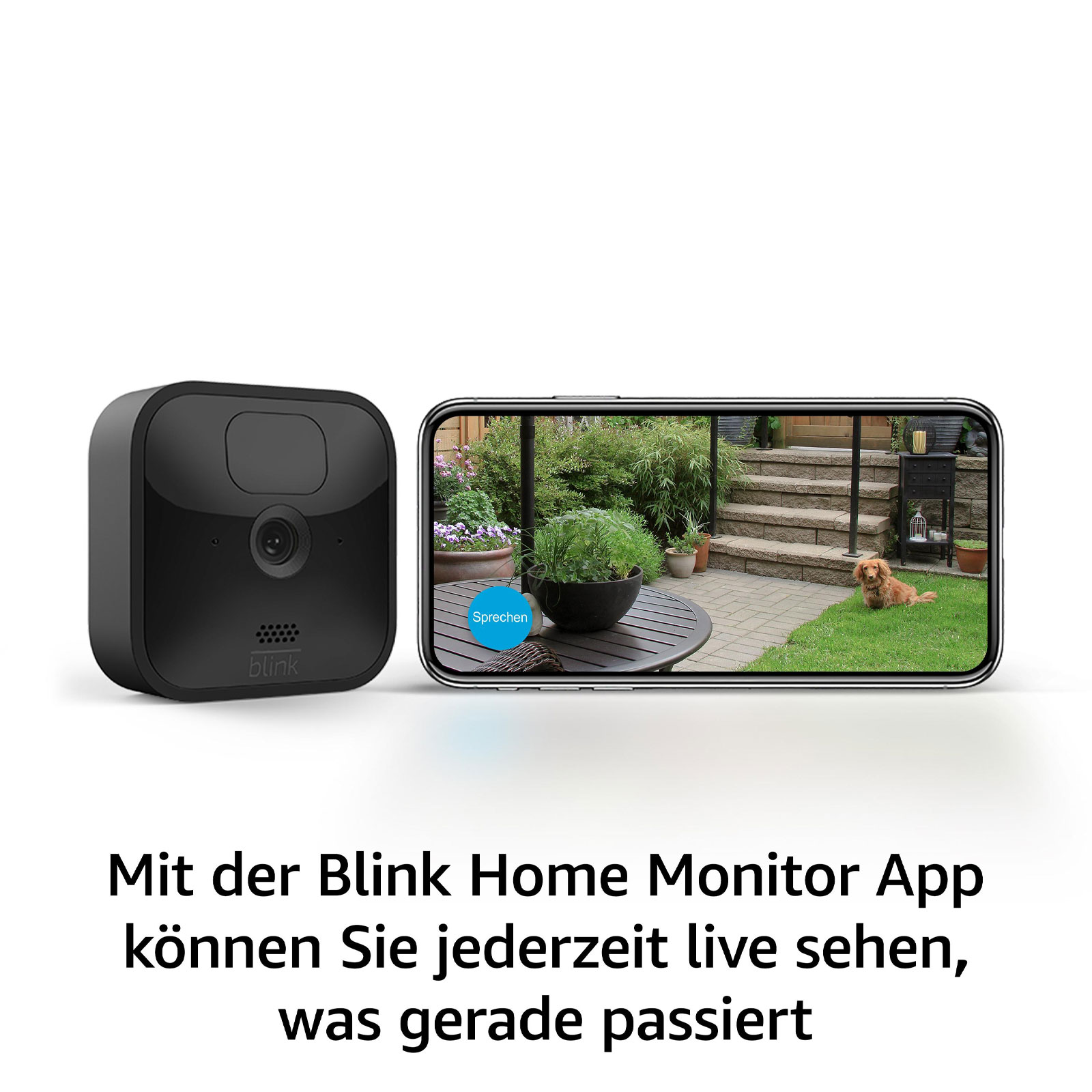 Blink Outdoor schwarz 1 - Add-On Kamera Außenkamera (Überwachungskamera, WLAN, Amazon Alexa, ohne Sync Module 2 zur Erweiterung der Outdoor Kameras)