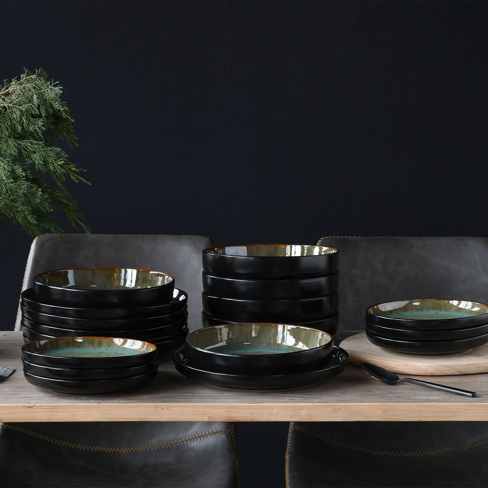 CreaTable Nordic Fjord 21557 Teller Set, 18-teilig