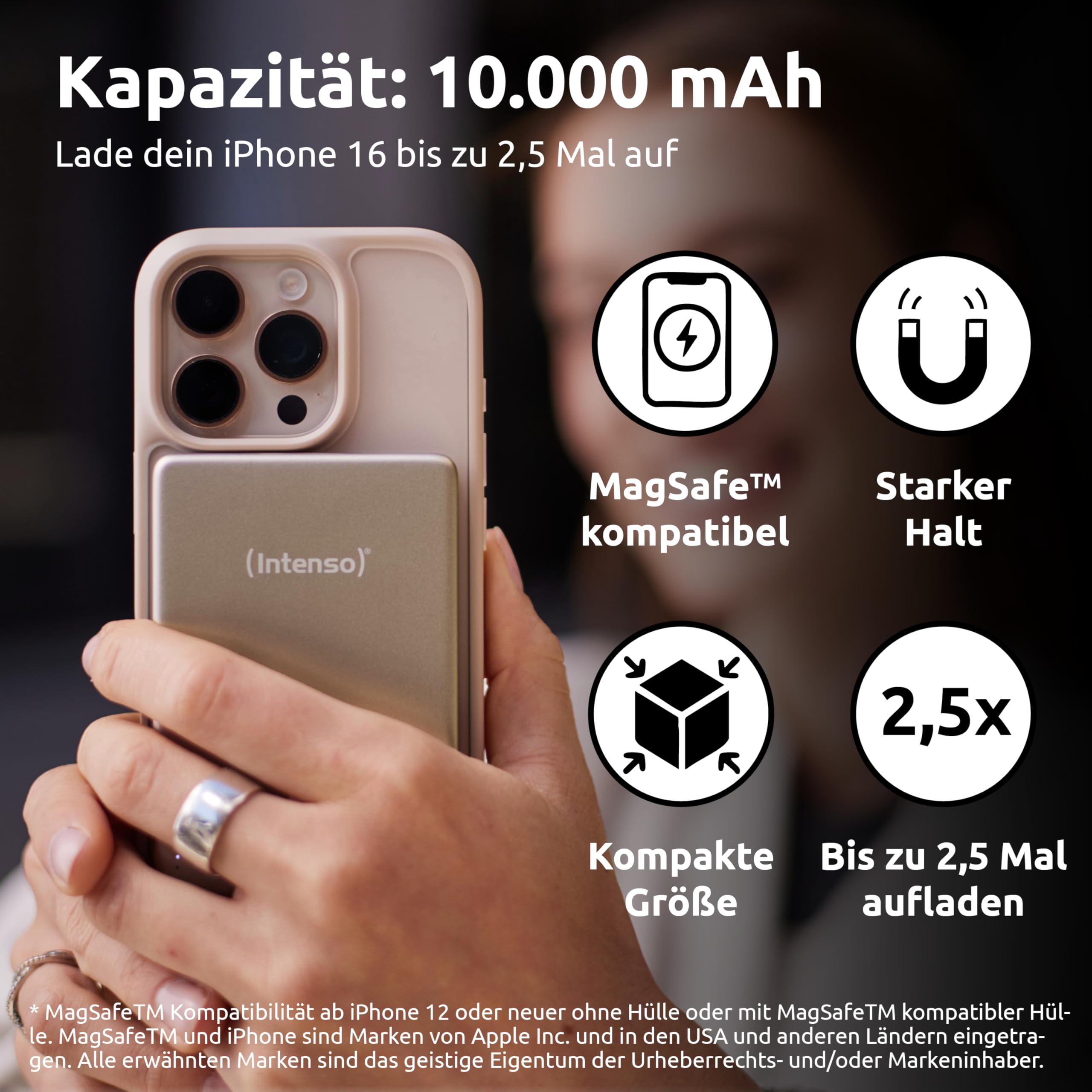 Intenso MW10000 Magnetische Powerbank 10000 mAh – MagSafe kompatibel