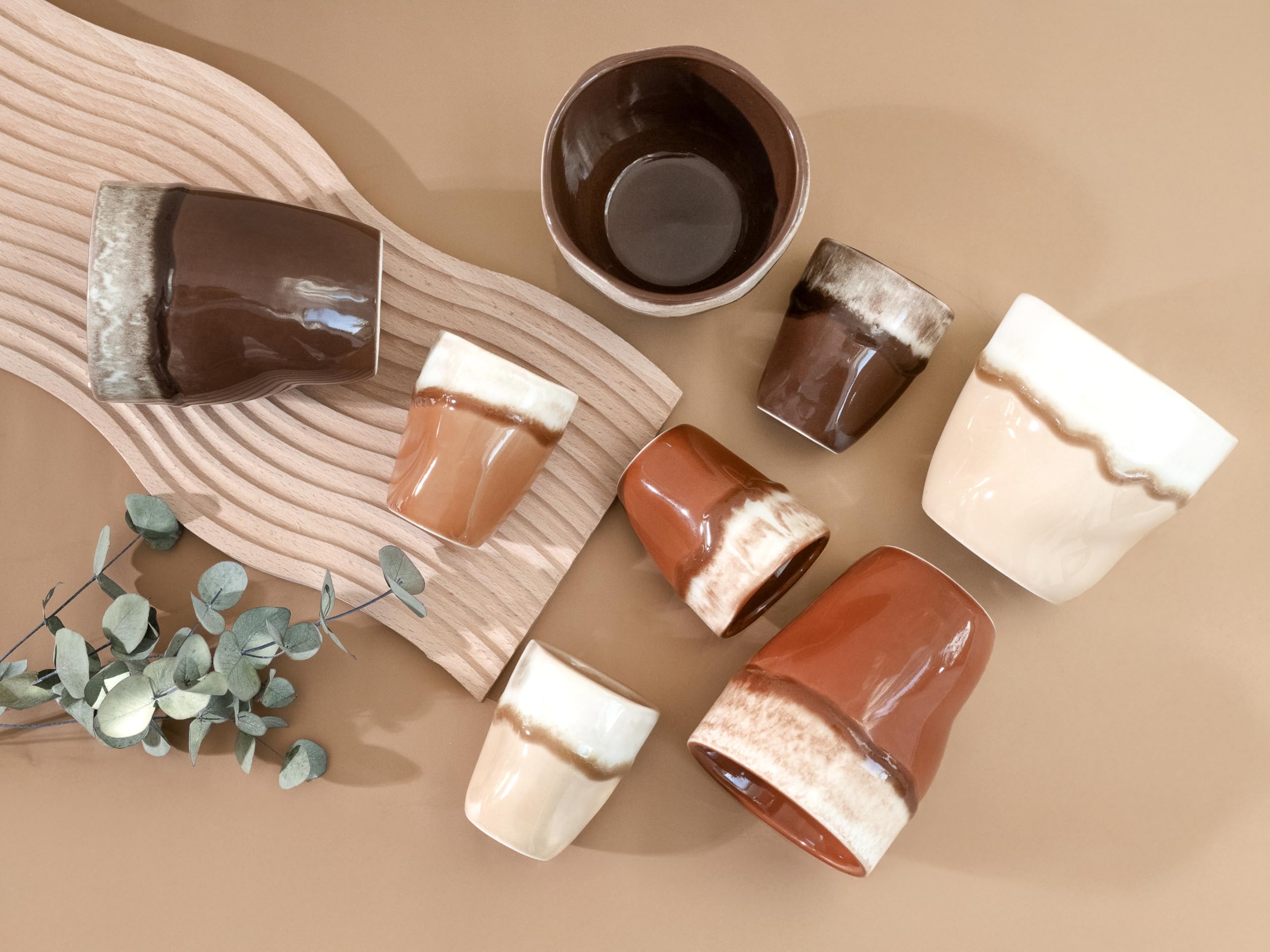 Creatable, 24737, Serie Squeezy Mocha Mousse, 4-teiliges Geschirrset für 4 Pers.