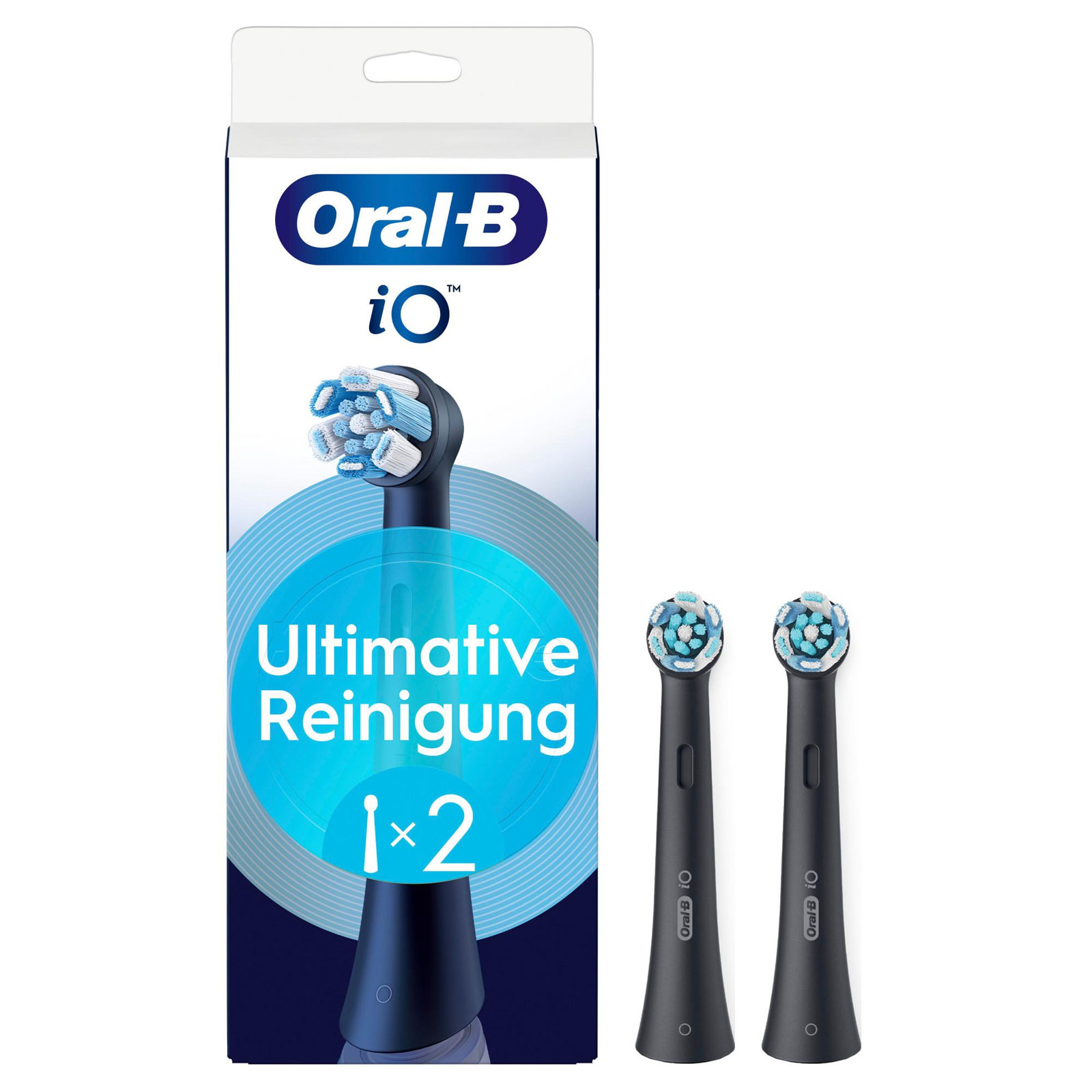 Oral-B iO Ultimative Reinigung, Original Aufsteckbürsten, Schwarz, 2er (passend für die Oral-B iO elektrische Zahnbürste)
