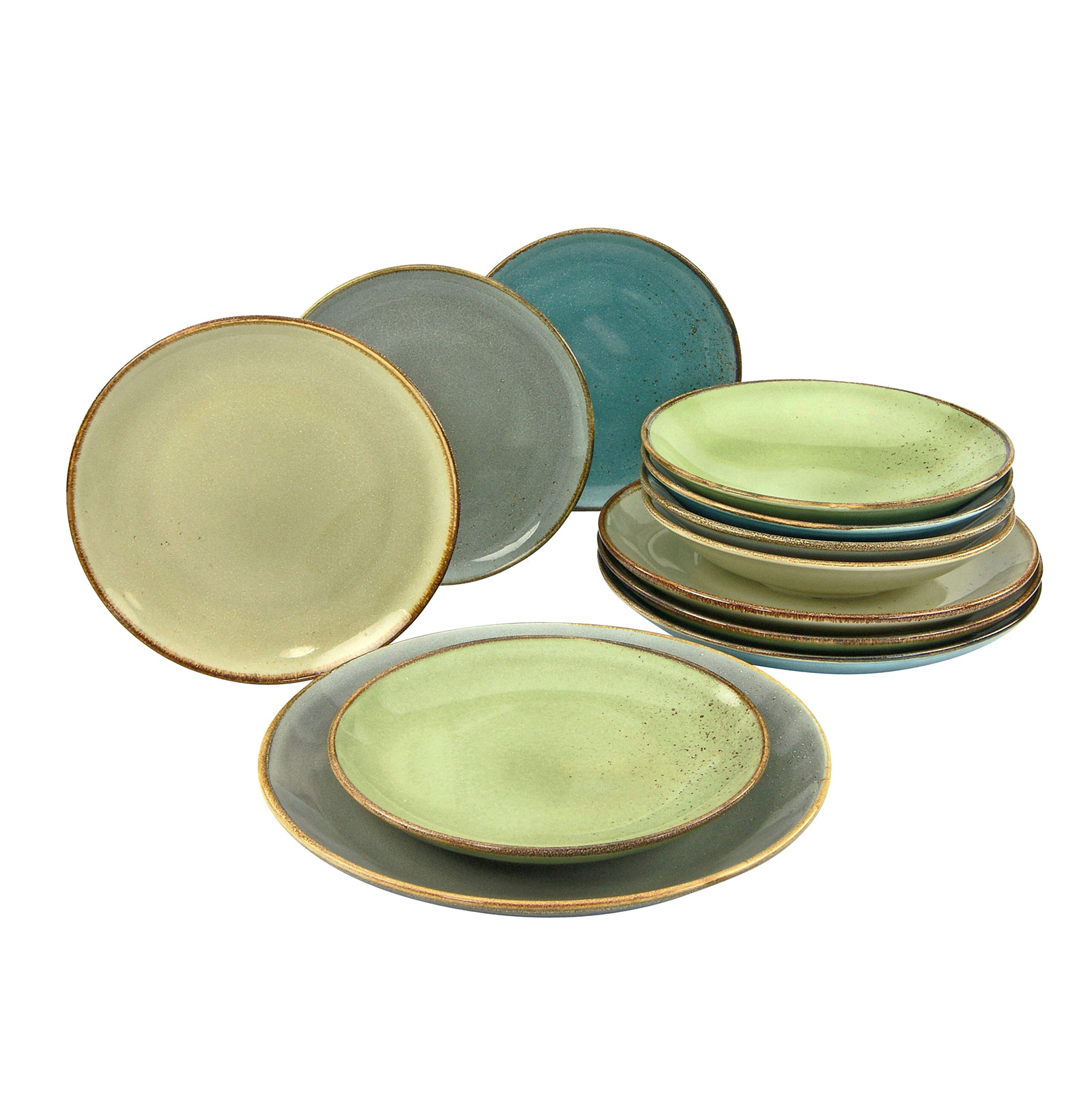CreaTable, 20963, Serie NATURE COLLECTION, Geschirrset, Teller Set 12 teilig CreaTable, 20963, Serie NATURE COLLECTION, Geschirrset, Teller Set 12 teilig