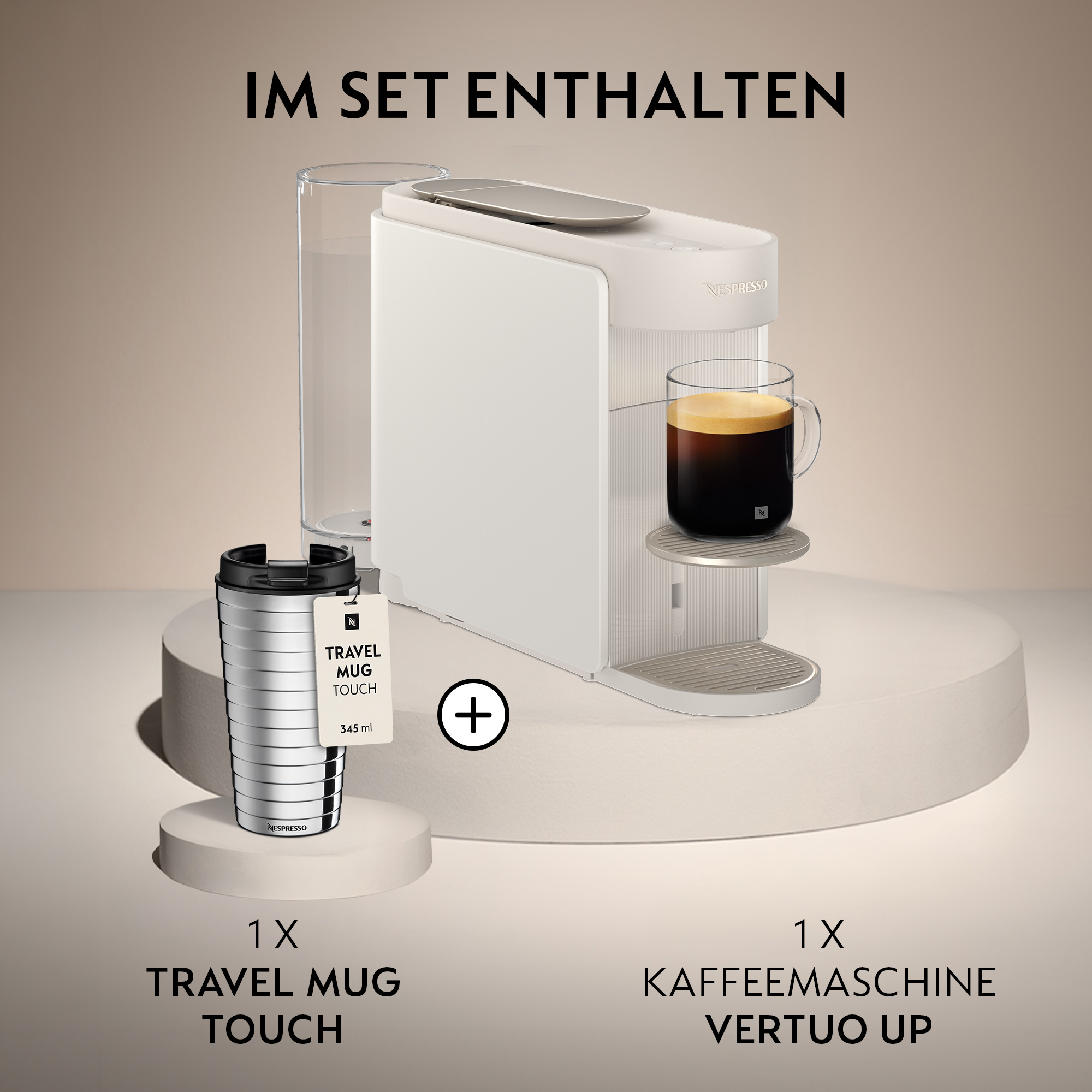 Nespresso DeLonghi  Vertuo Up ENV200.W inkl. Travel Mug