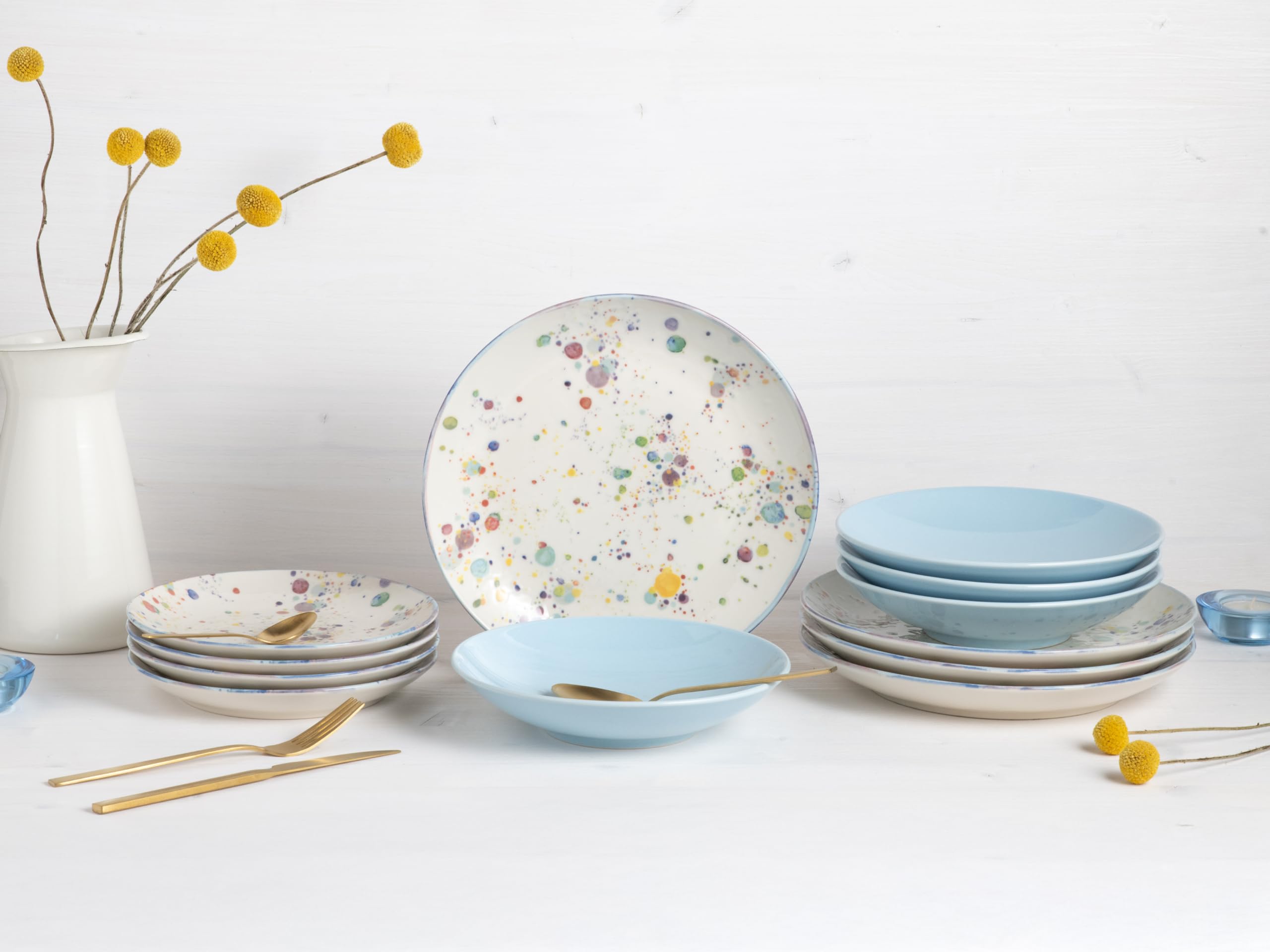 CreaTable, 24257, Serie Candy Drops, 12-teiliges Geschirrset für 4 Personen