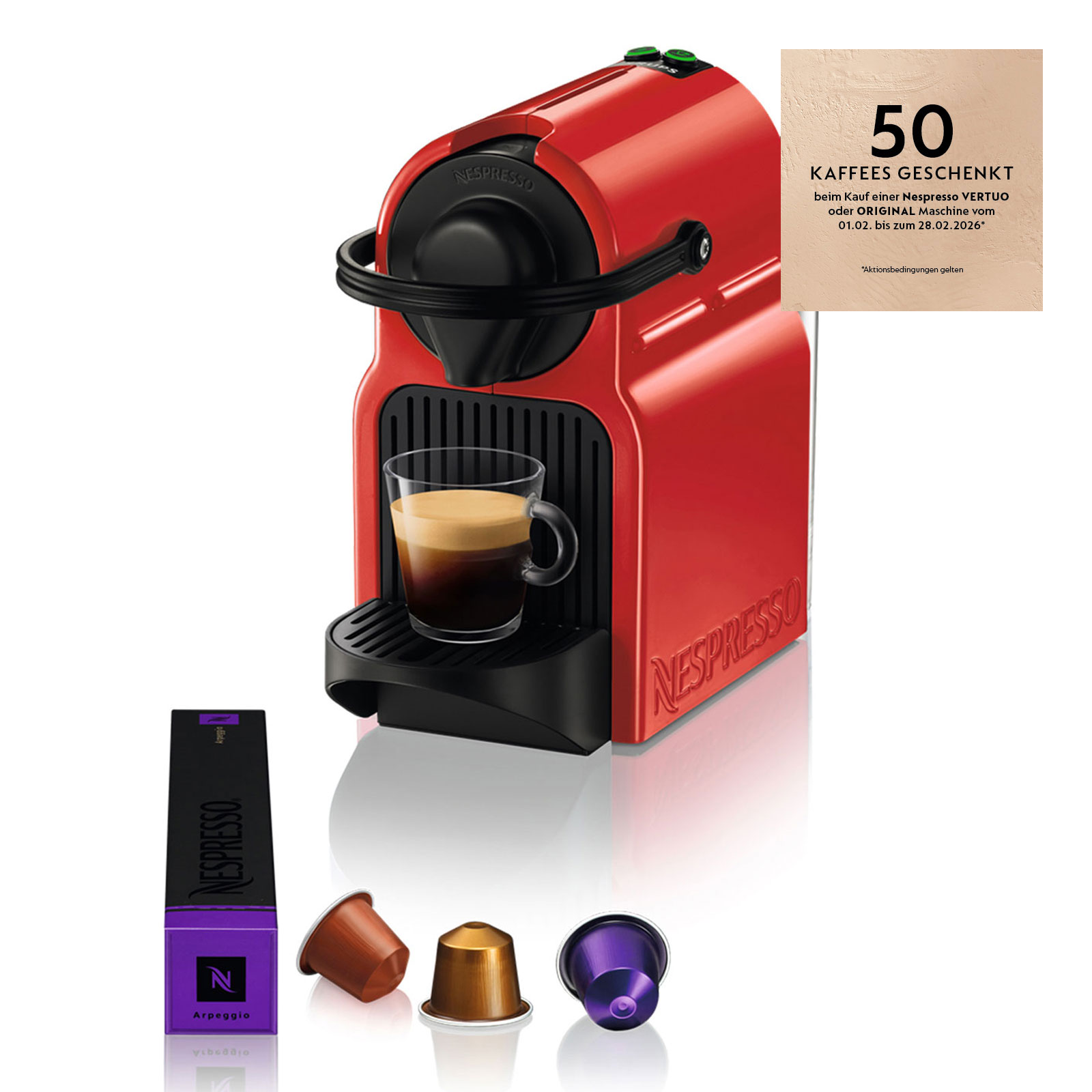 Krups XN 1005 Inissia Nespressoautomat rot