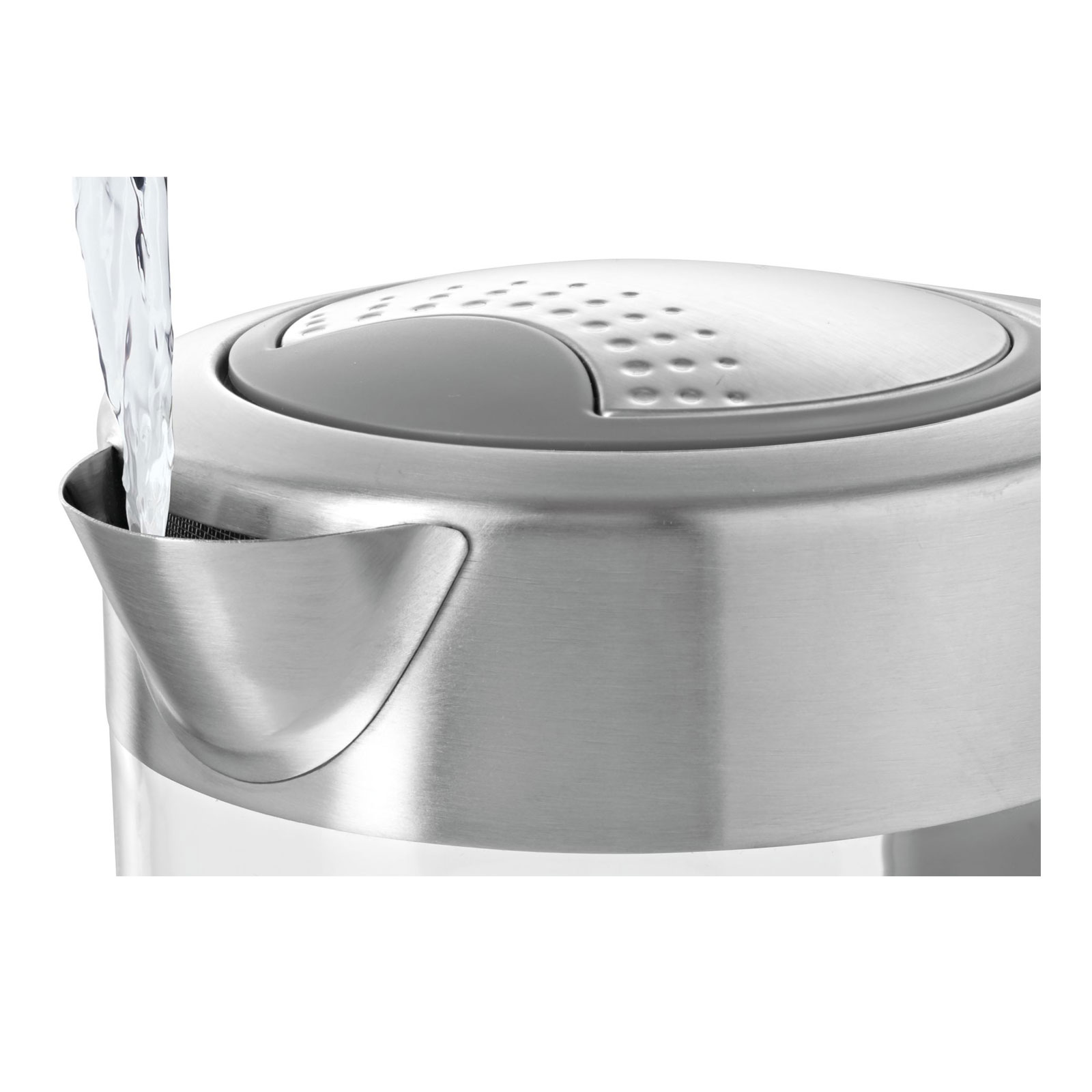 Bosch TWK7090 Wasserkocher kabellos Glas Edelstahl/ hellgrau