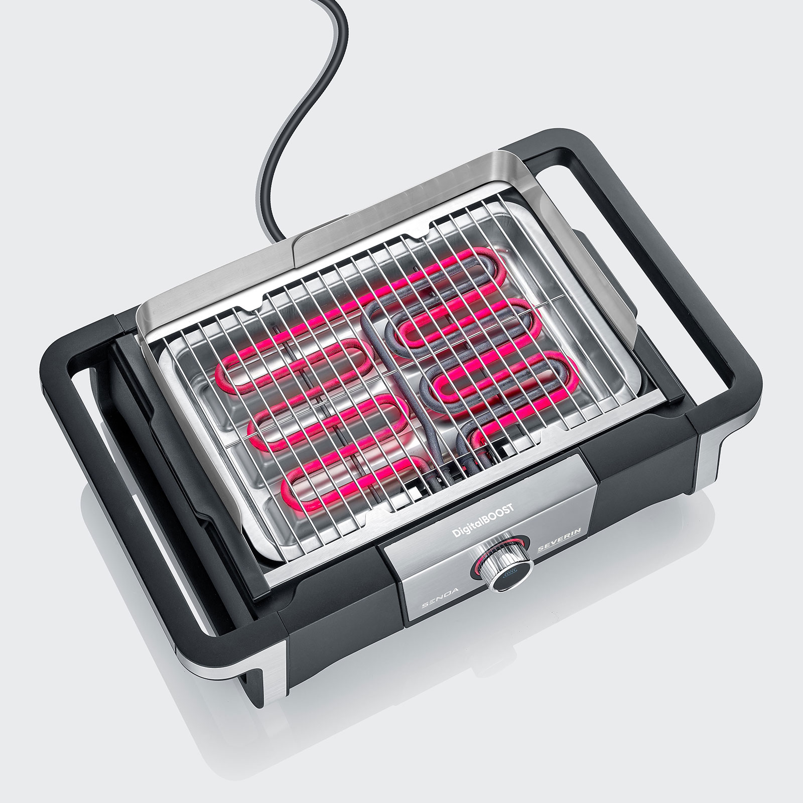 Severin PG 8118 Senoa DigitalBoost S Standgrill schwarz / silber