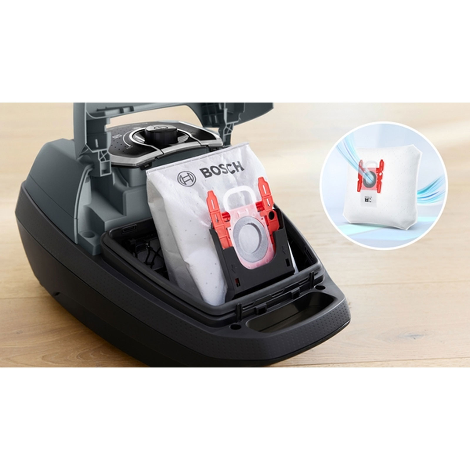 Bosch BGL75XPRQ Serie 8, Staubsauger mit Beutel, ProSilence, Grau