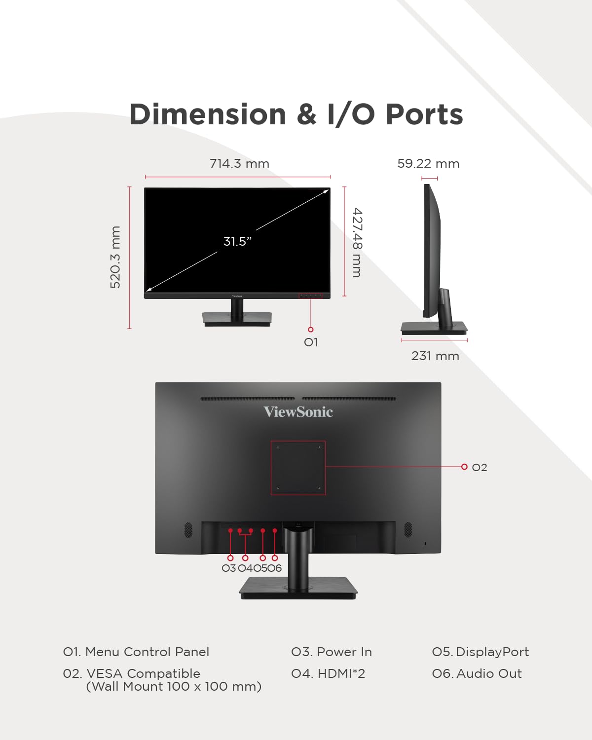 ViewSonic VA3208-4K-HD 32 Zoll 4K UHD Monitor mit HDR 10
