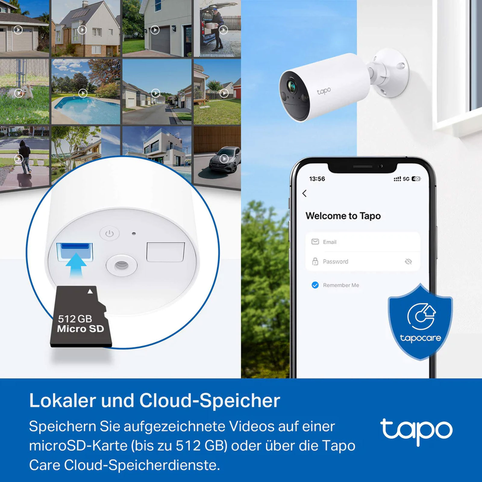 Tapo C410 Sicherheitskamera für den Innen- und Außenbereich WLAN mit Akku