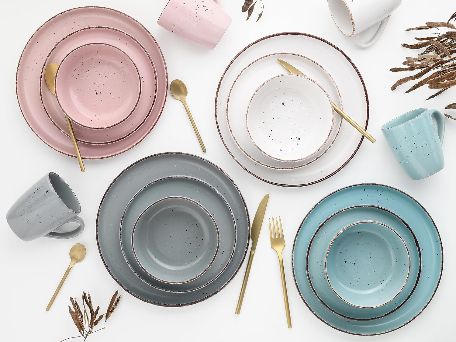 CreaTable, 22908, Serie MODERN FASHION , Geschirrset, Kombiservice 16 teilig