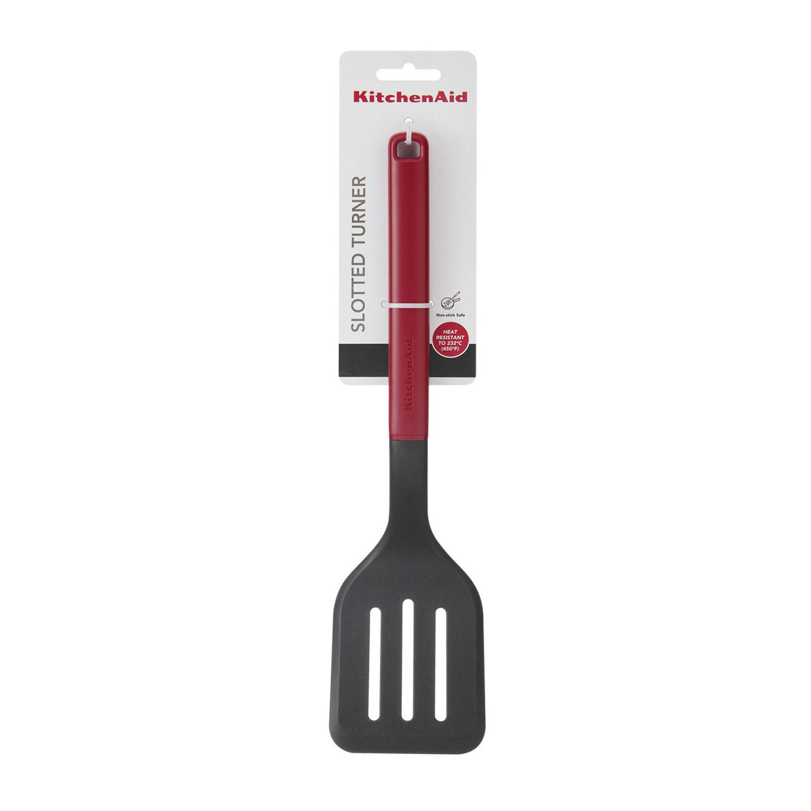 KitchenAid KHA002OHEREG Klassischer Pfannenwender mit Schlitzen, Empire-Rot