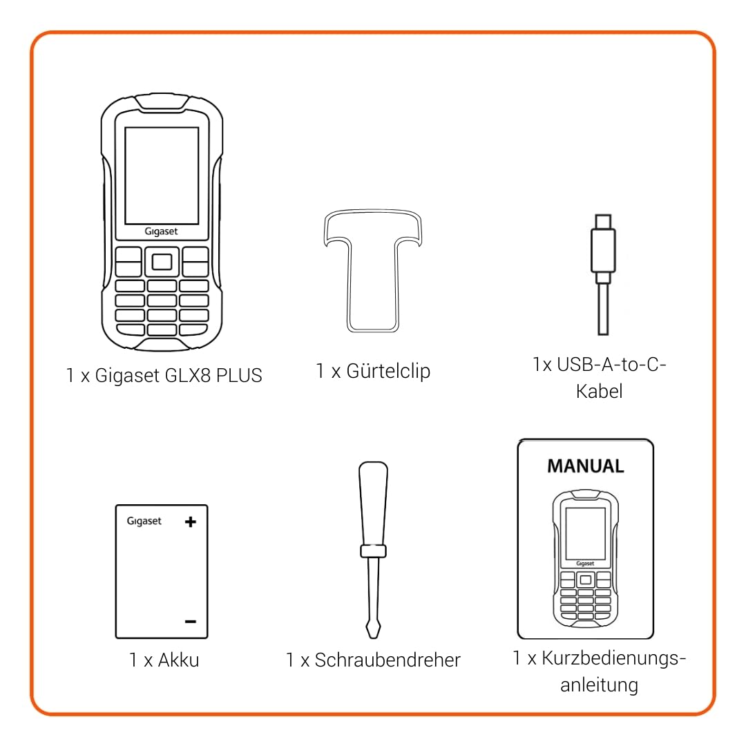 Gigaset GLX8 Plus - Robustes 4G-Outdoor-Tastenhandy