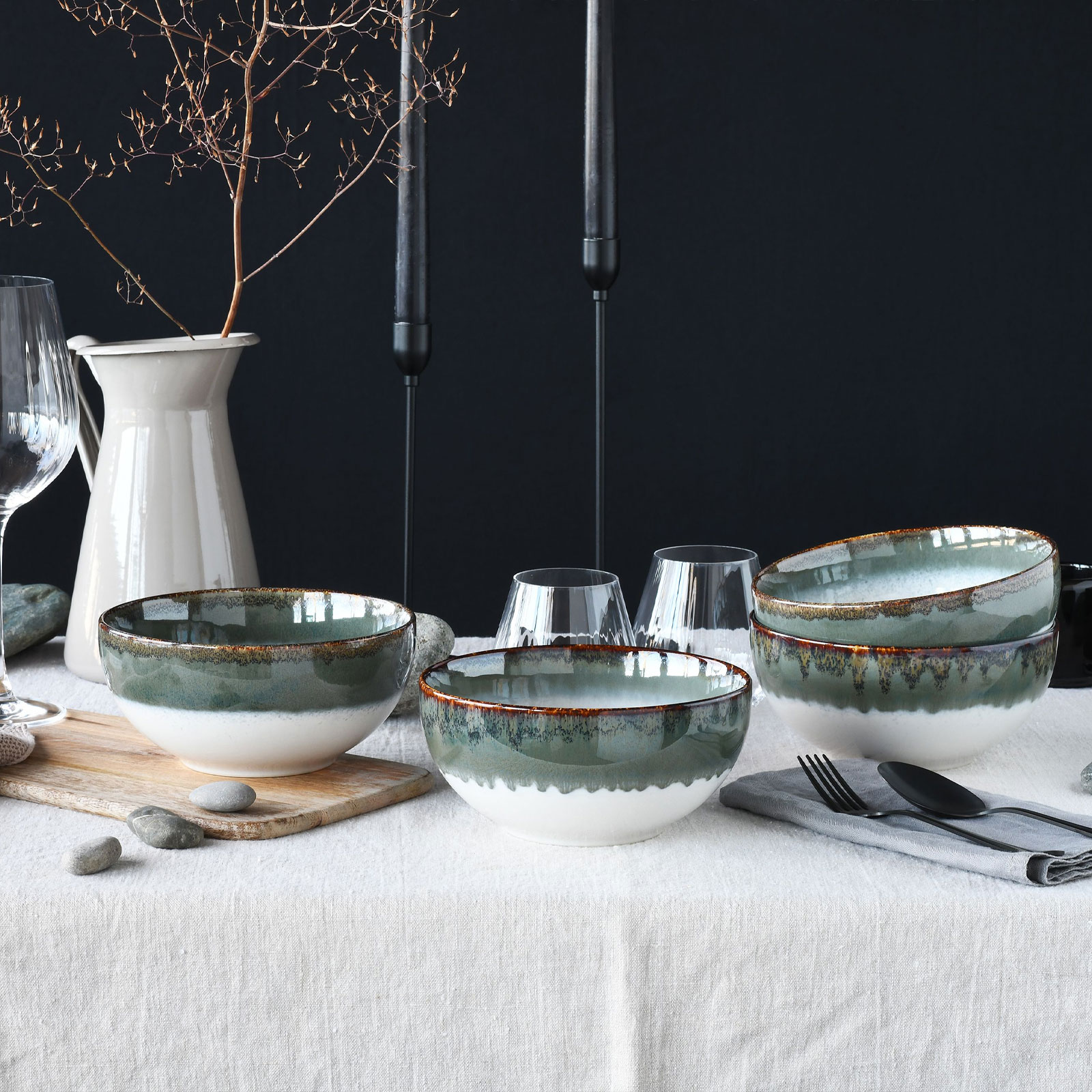 CreaTable Cascade 21686 Buddha Bowl Set, 4-teilig