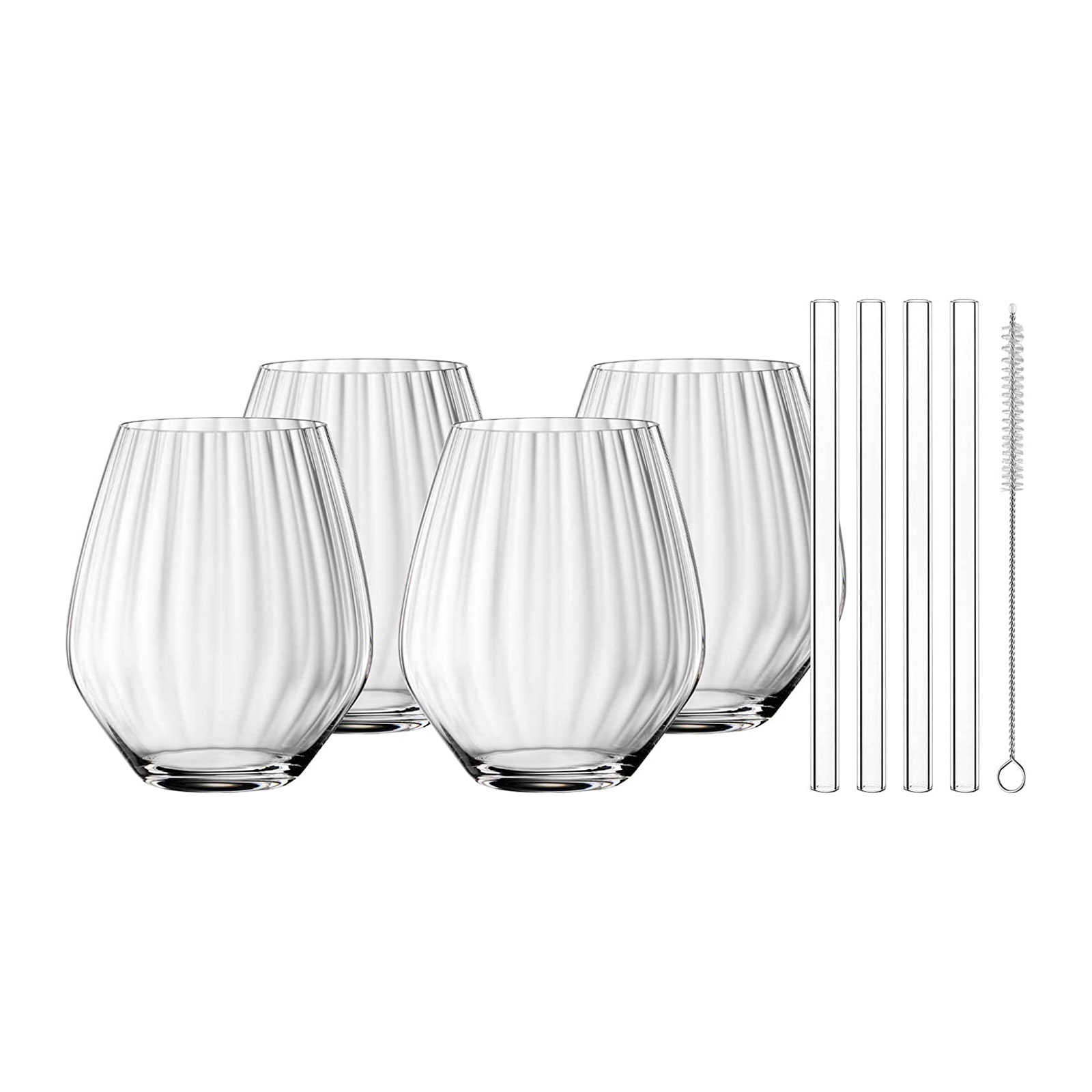 Spiegelau Gin&Tonic Set/4 + 4 Glastrinkhalme 7601/8tlg Tastes Good