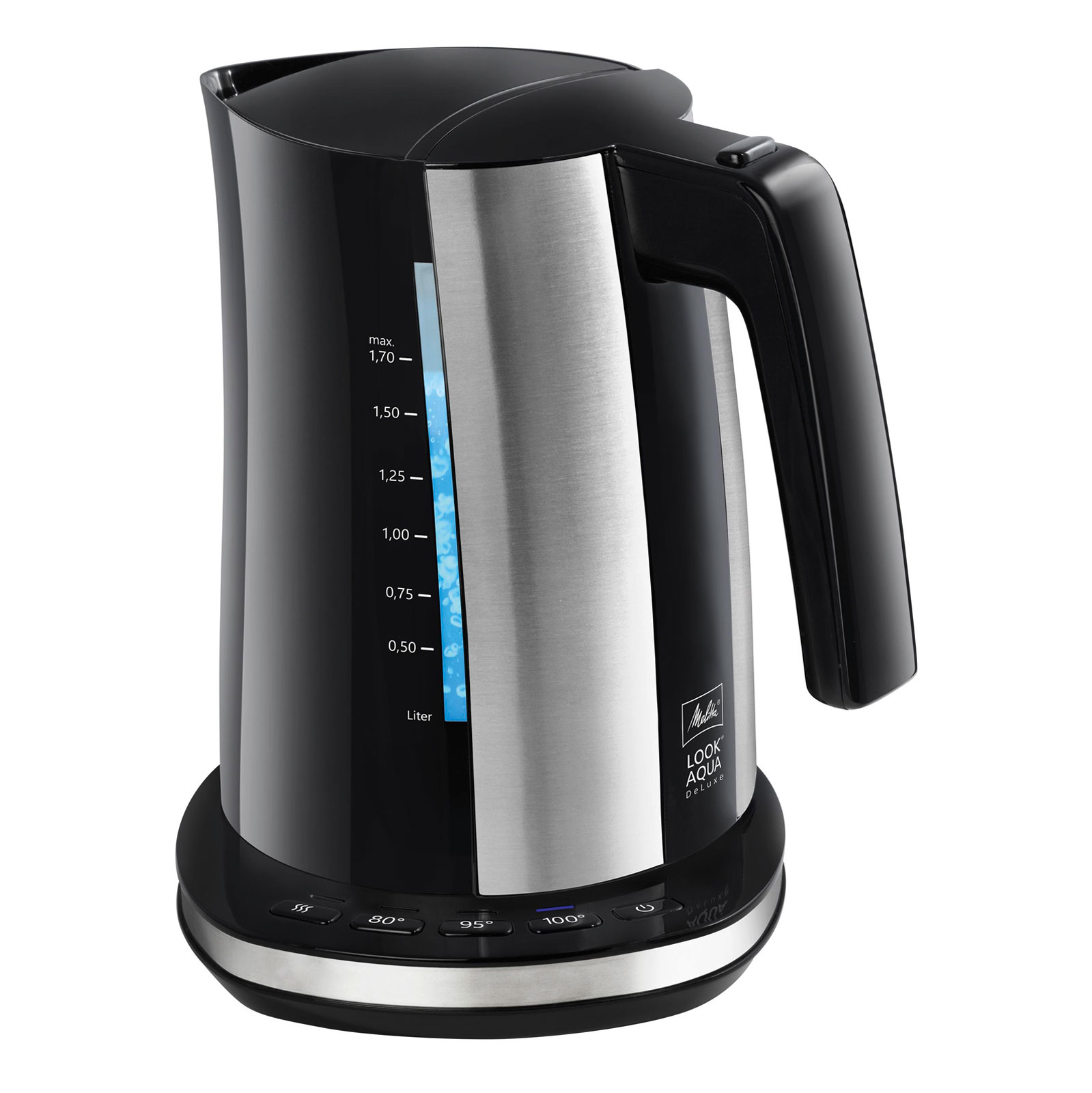 MELITTA1026-04 Look Aqua II Deluxe Wasserkocher 1,7L schwarz-Edelstahl