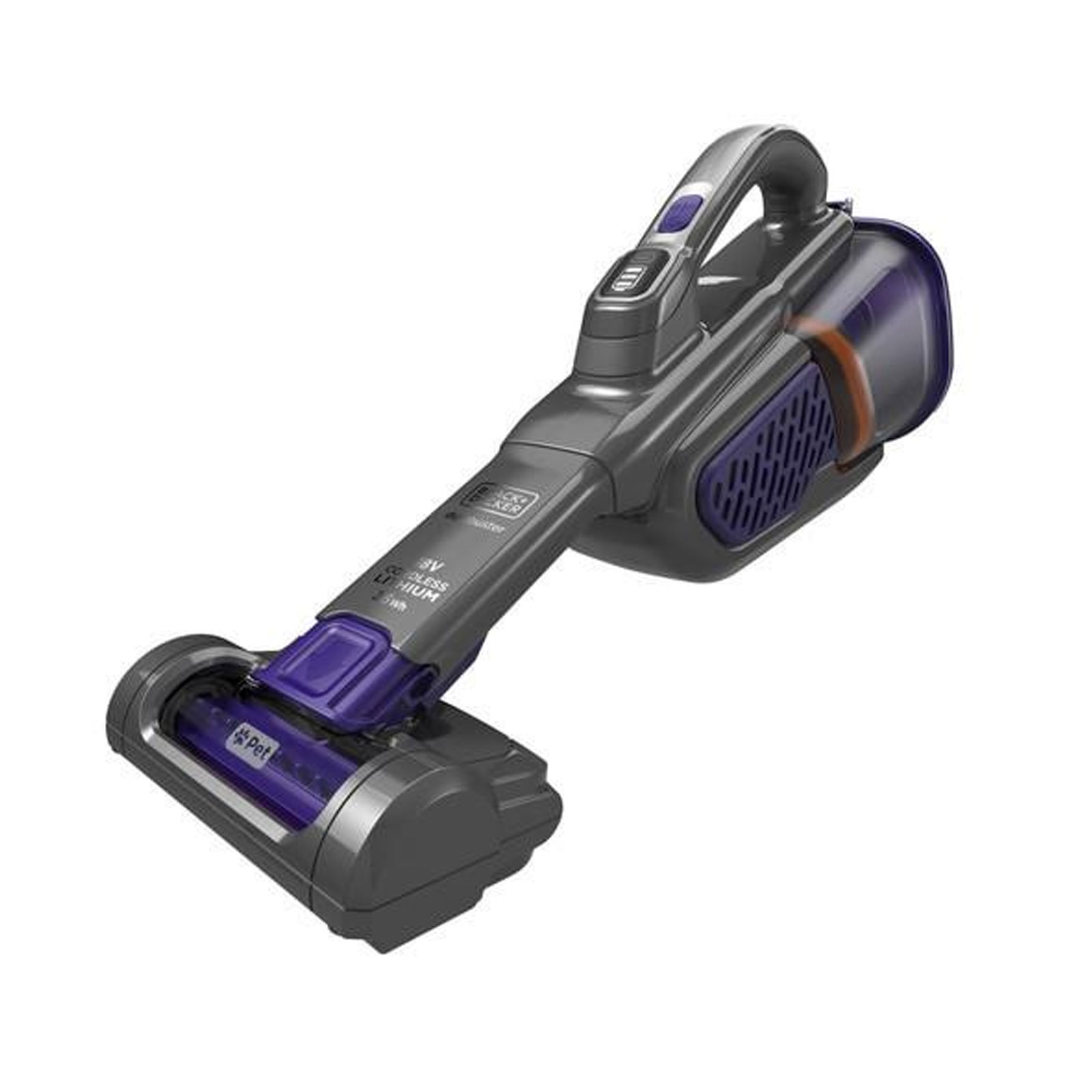 Black + Decker Black + Decker BHHV520BHFP 18V Dustbuster Akkustaubsauger Tierhaar Titanium/VioletT